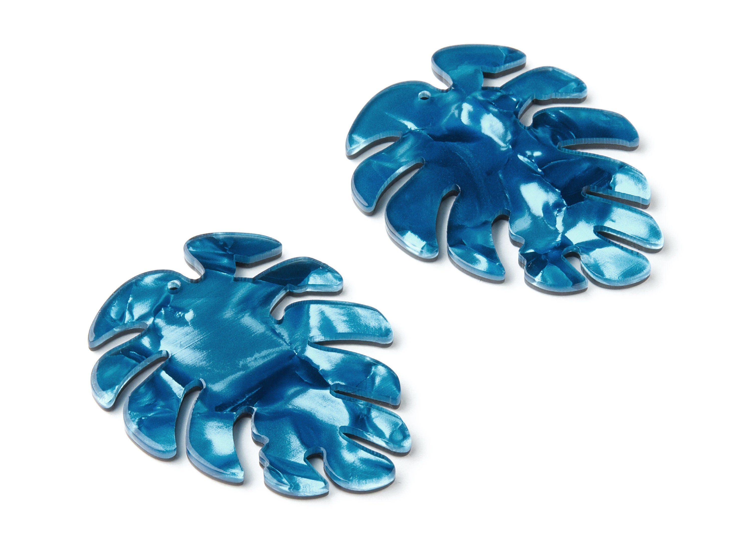 Acetate Leaf Earring Charms - Leaf Shaped Pendant - Earring Findings - Jewelry Supplies - Color Code: A233 - 45.15x38x2.38mm - AC1199K - DOMEDBAZAAR