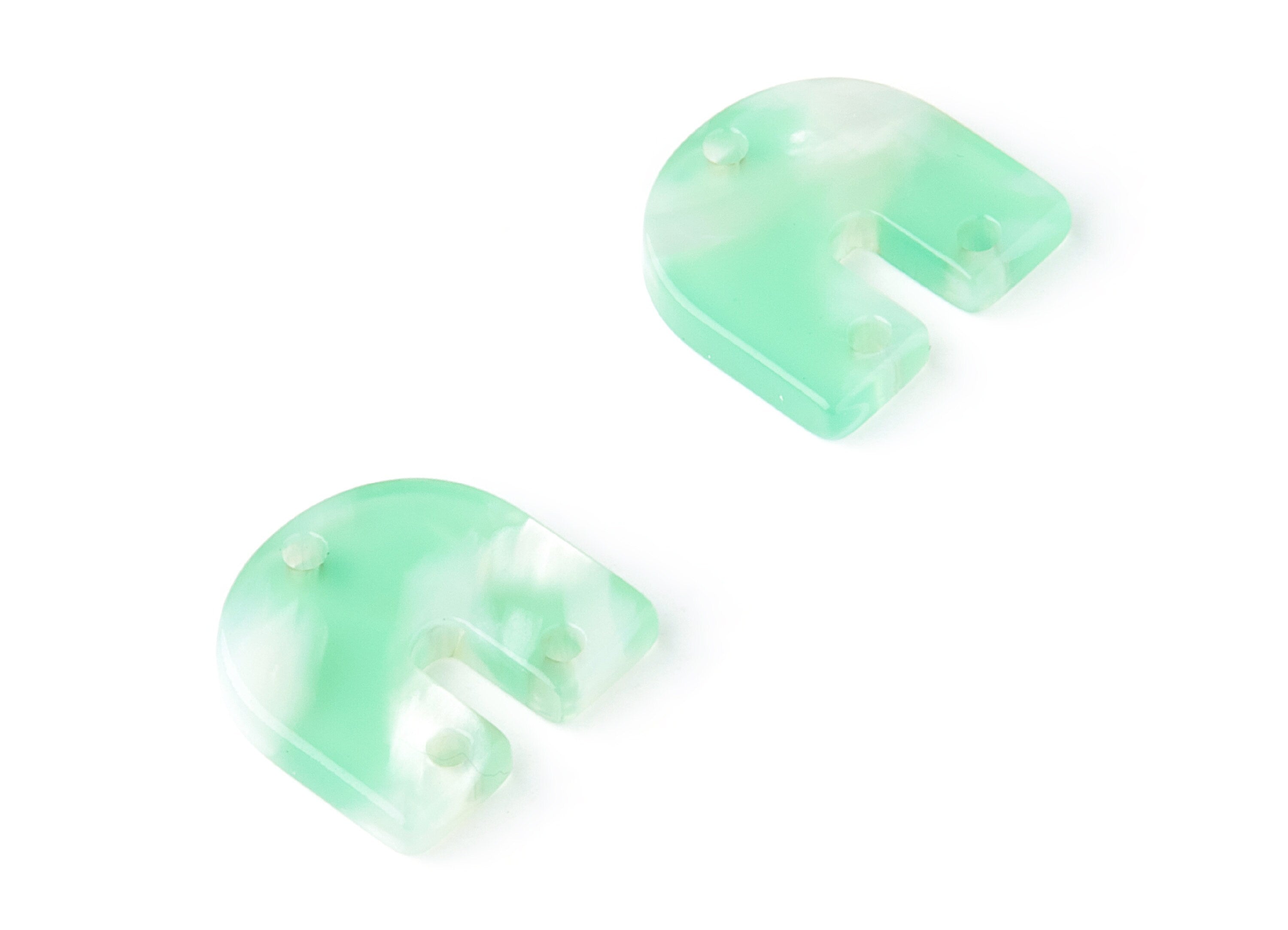 Acetate U Earring Charms With 3 Holes - U Shaped Pendant - Earring Findings - Jewelry Supplies - Color Code: A35 - 16.7x15.8x2.7mm - AC1353E - DOMEDBAZAAR