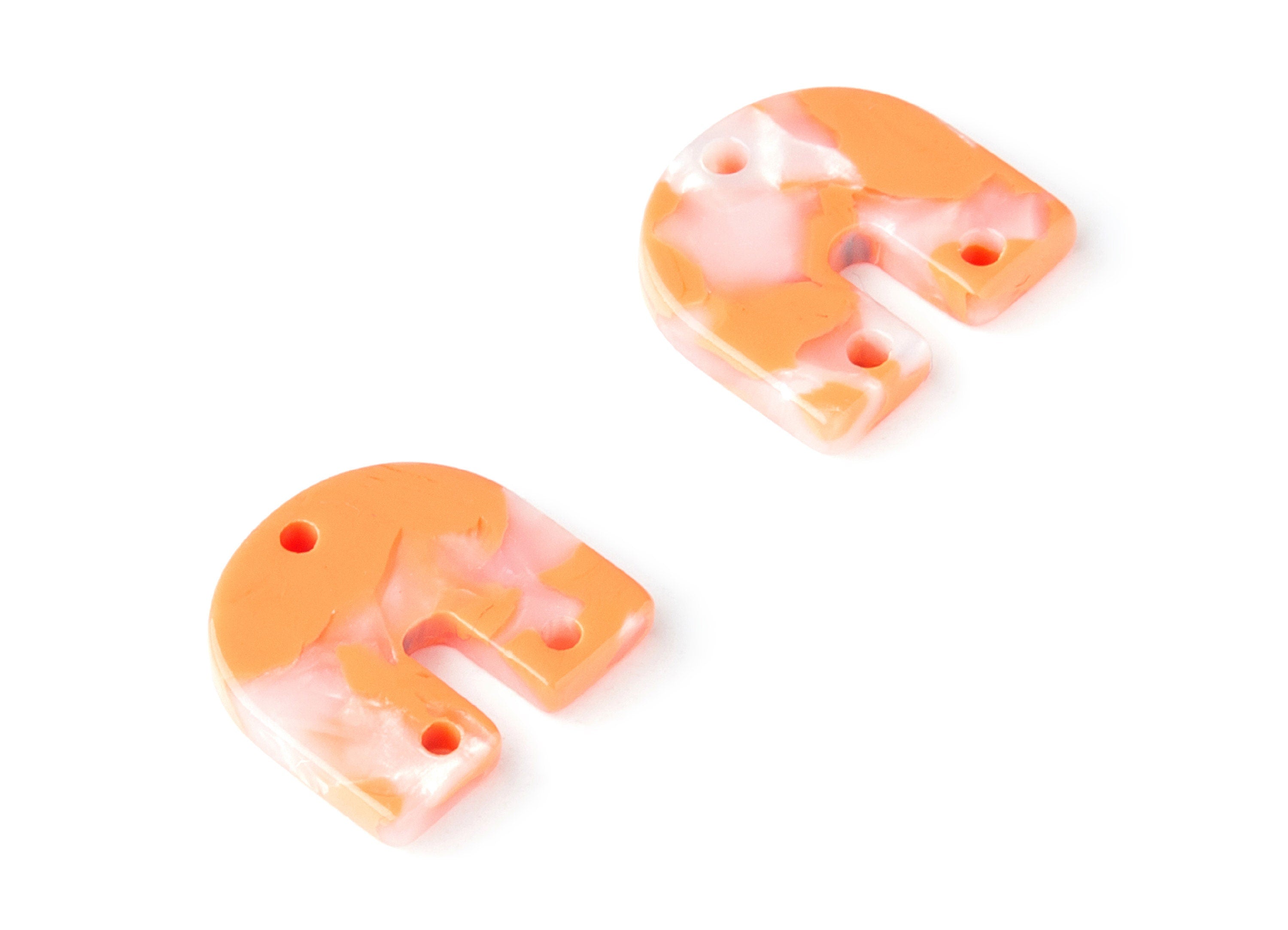 Acetate U Earring Charm With 3 Holes - U Pendant - Earring Findings - Jewelry Supplies  - Color Code: A39 - 16.7x15.8x2.7mm - AC1353J - DOMEDBAZAAR