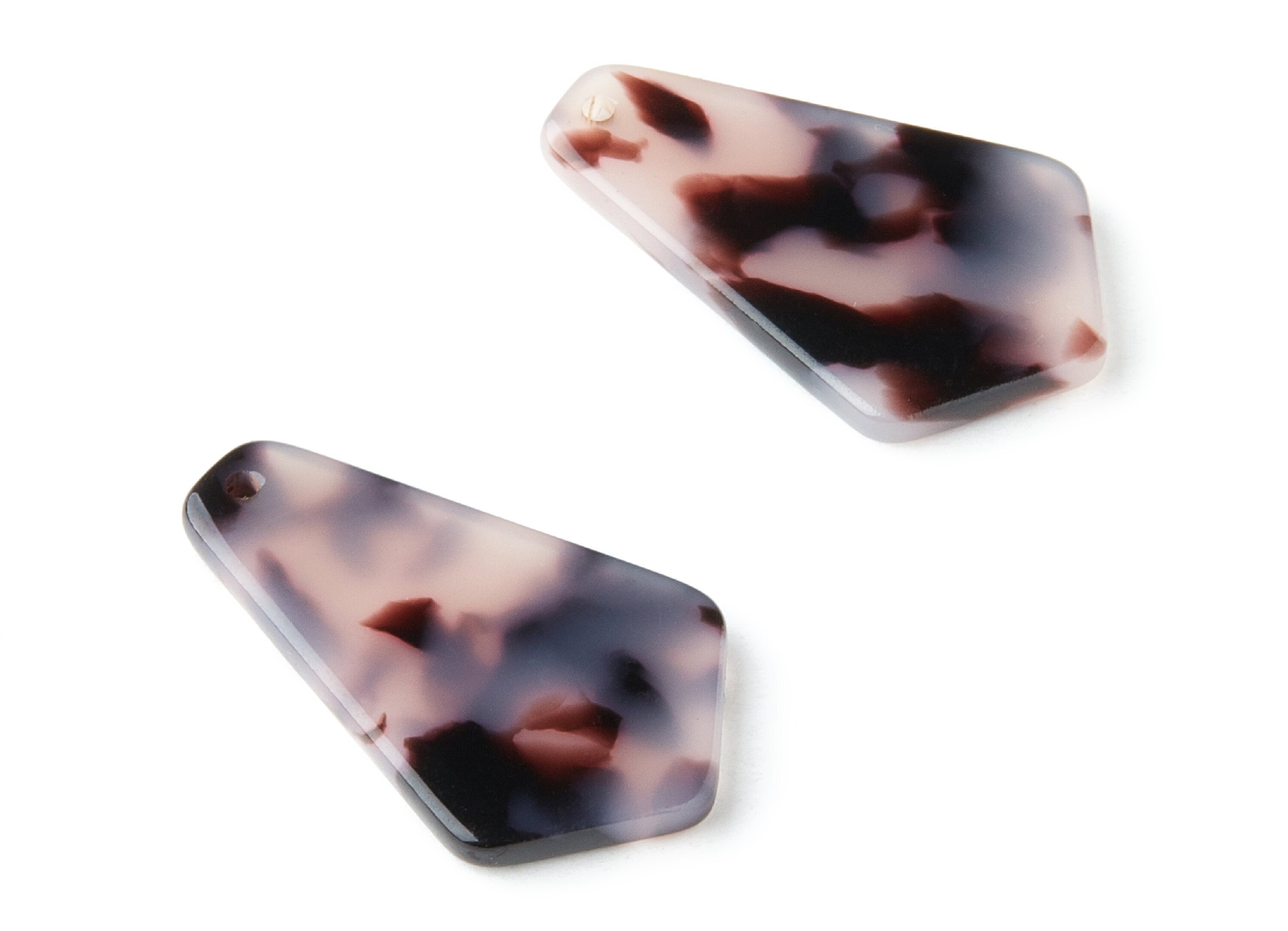 Acetate Acrylic Earring Charms - Blonde Tortoise Shell Earrings - Geometric Pendant - Color Code:A06 - 27x16.59x2.65mm - AC1319D - DOMEDBAZAAR