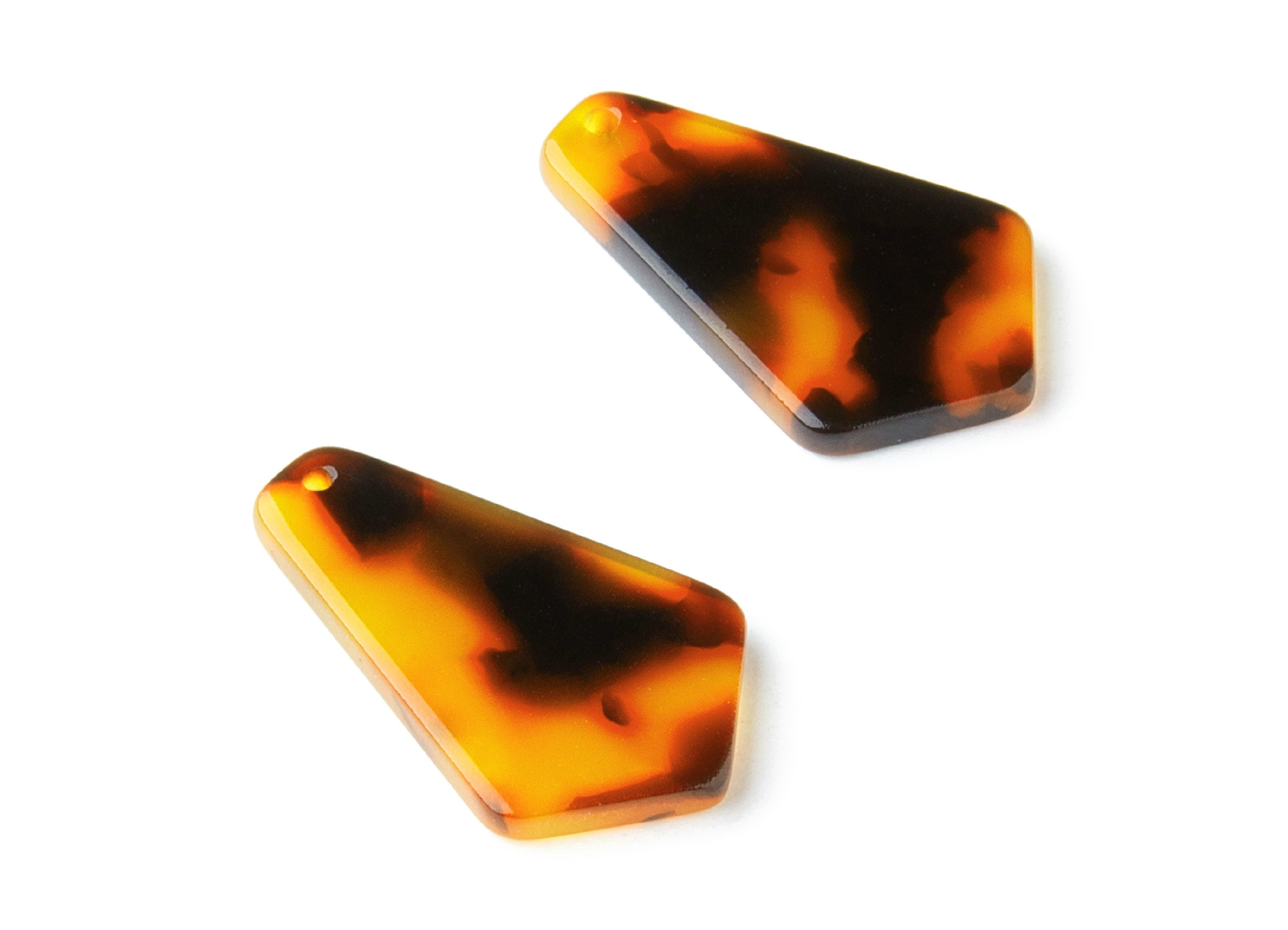 Acetate Acrylic Earring Charms - Tortoise Shell Earrings - Geometric Pendant - Jewelry Supplies - Color Code:A04 - 27x16.59x2.65mm - AC1319B - DOMEDBAZAAR