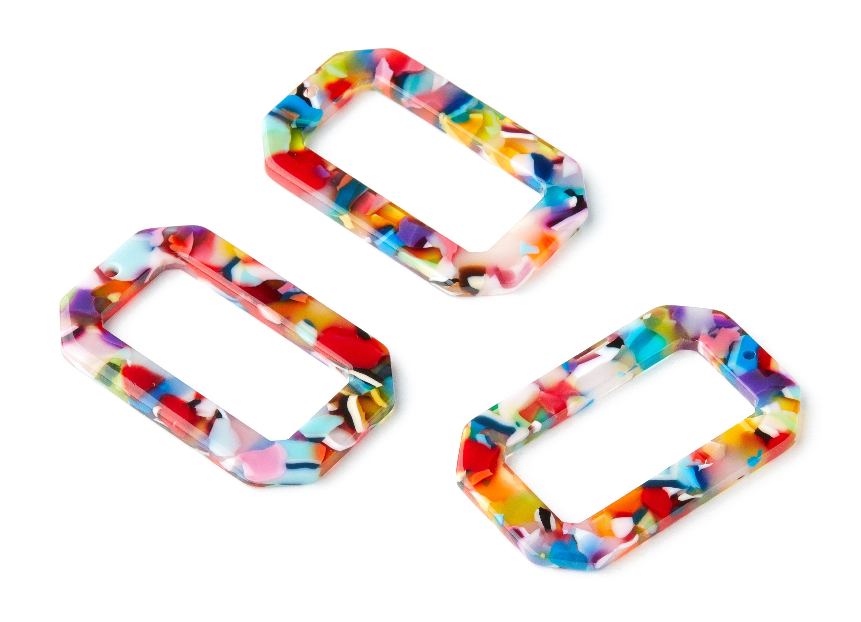 Acetate Frame Earring Charms - Acrylic Frame Pendant - Earring Findings - Jewelry Supplies - Color Code: A21 - 44.83x27.66x2.6mm - AC1239C - DOMEDBAZAAR