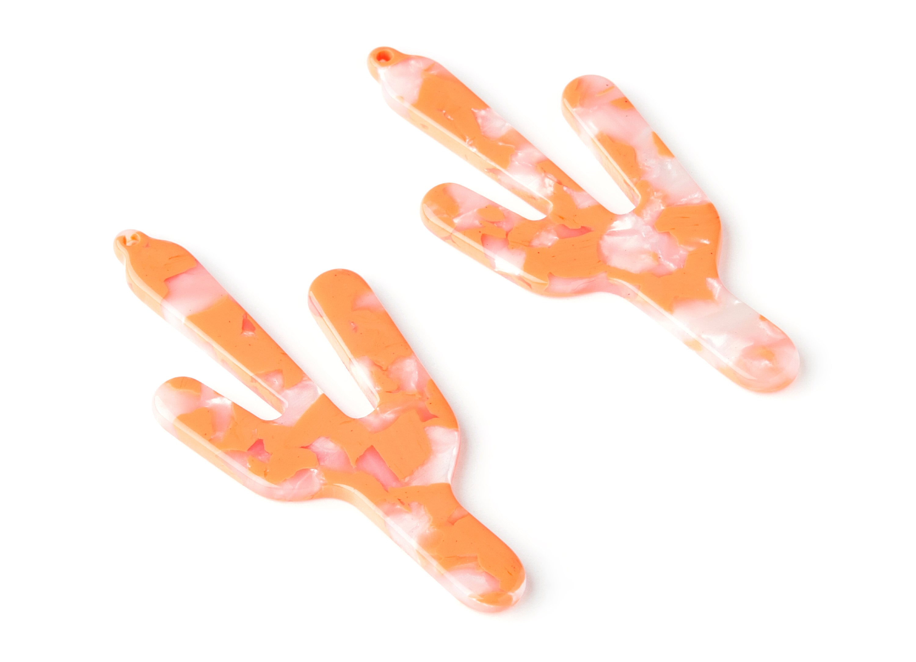 Acetate Cactus Earring Charm - Acrylic Cactus Pendant - Earring Findings - Jewelry Supplies - Color Code: A39 - 63.29x27.97x2.75mm - AC1356A - DOMEDBAZAAR