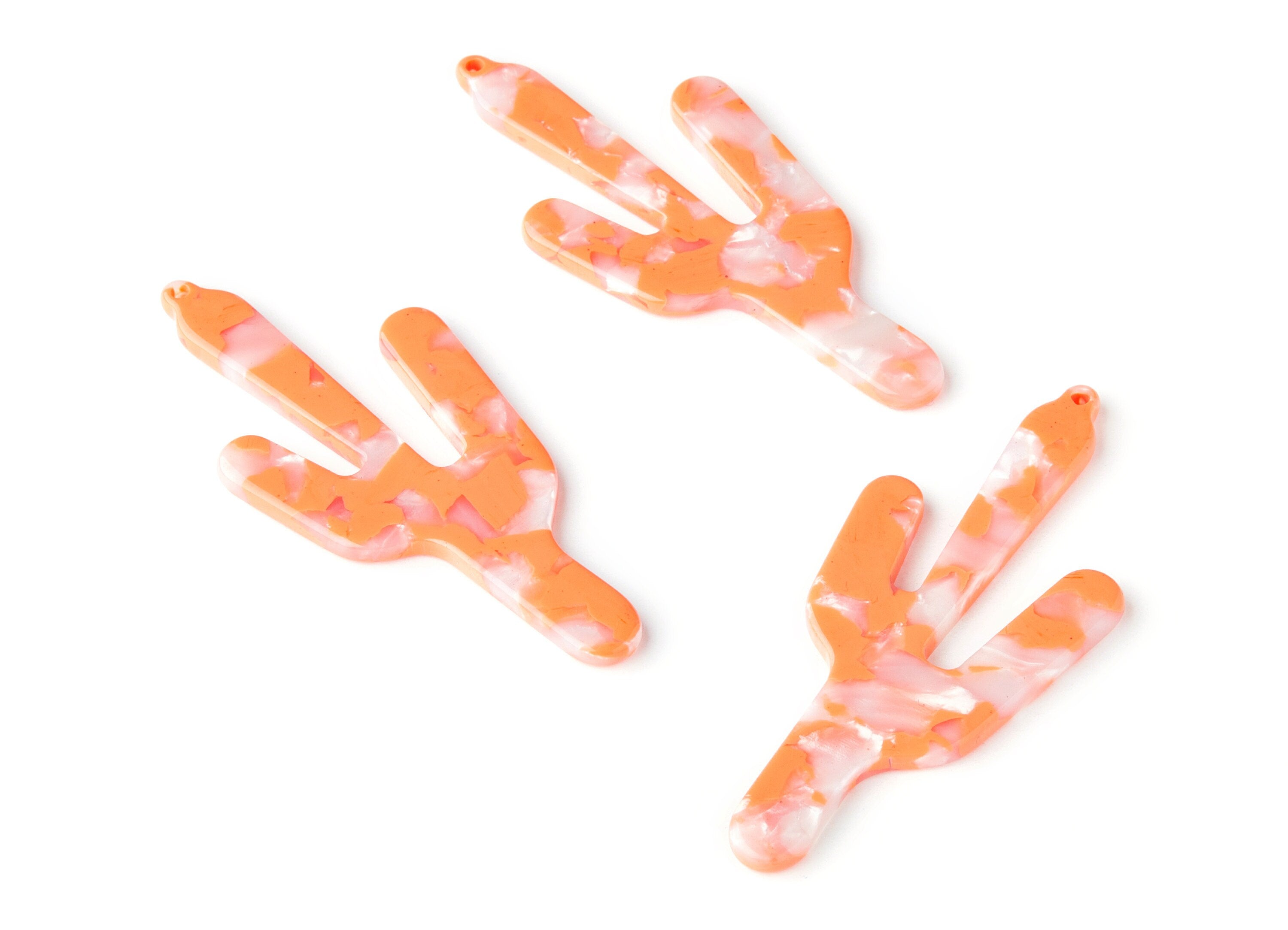 Acetate Cactus Earring Charm - Acrylic Cactus Pendant - Earring Findings - Jewelry Supplies - Color Code: A39 - 63.29x27.97x2.75mm - AC1356A - DOMEDBAZAAR