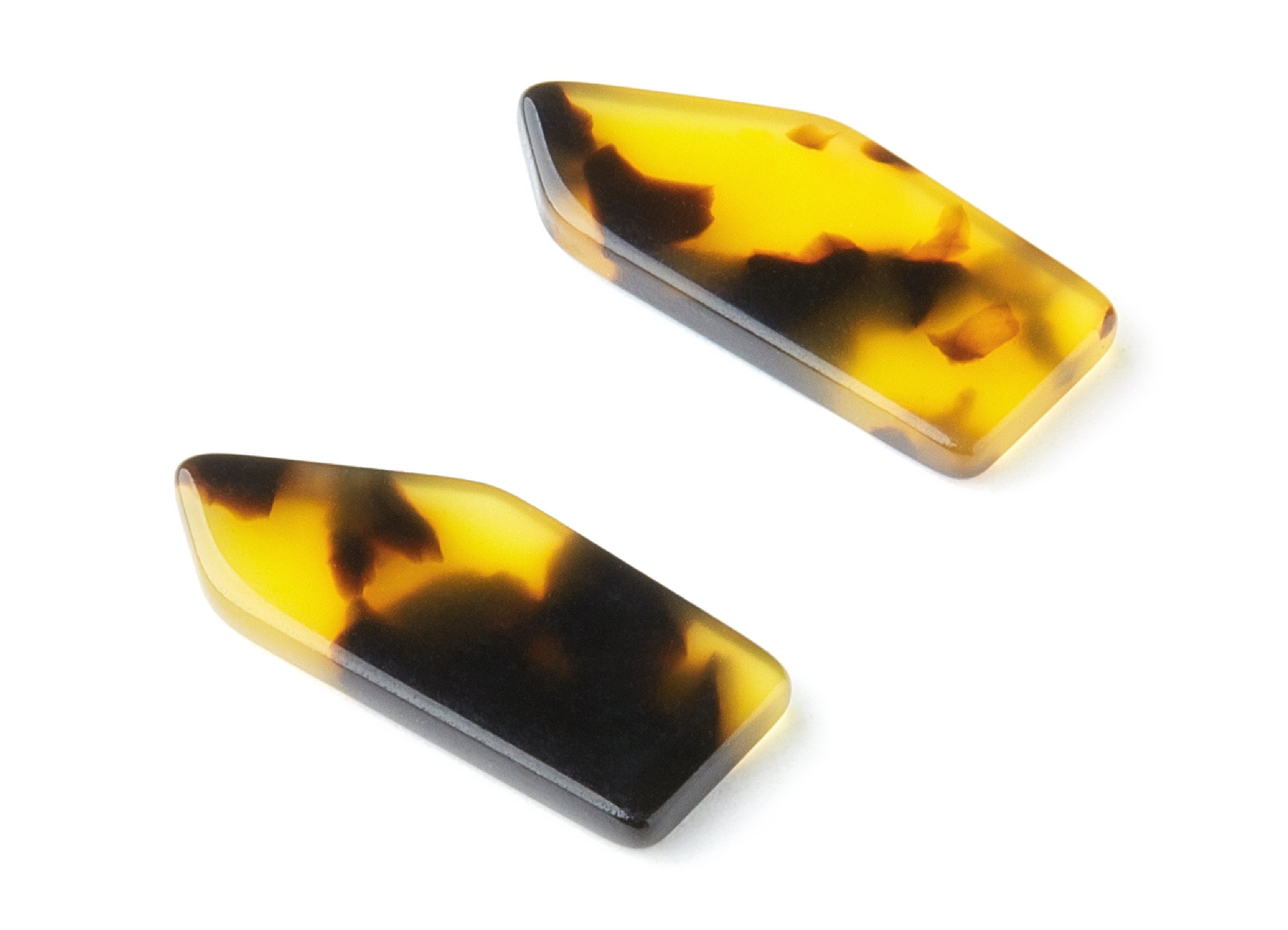 Acetate Acrylic Earring Charms - Tortoise Shell Earrings - Unique Pendant - Jewelry Supplies - Color Code: A02 - 24.5x10.77x2.7mm - AC1234C - DOMEDBAZAAR