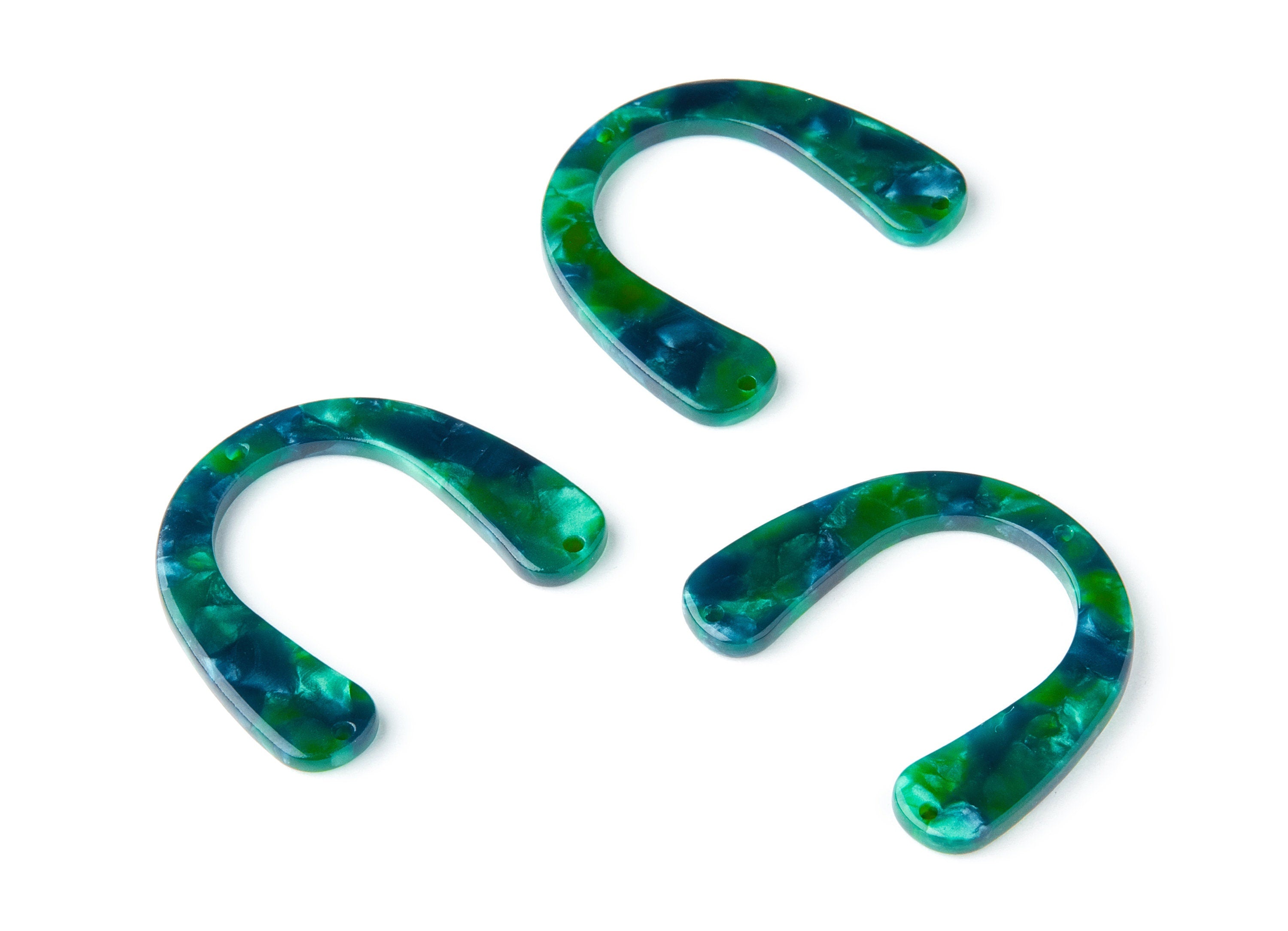 Acetate U Earring Charms - Acrylic U Pendant - Earring Findings - Jewelry Supplies - Color Code: A13 - 36x30.5x2.7mm - AC1361C - DOMEDBAZAAR