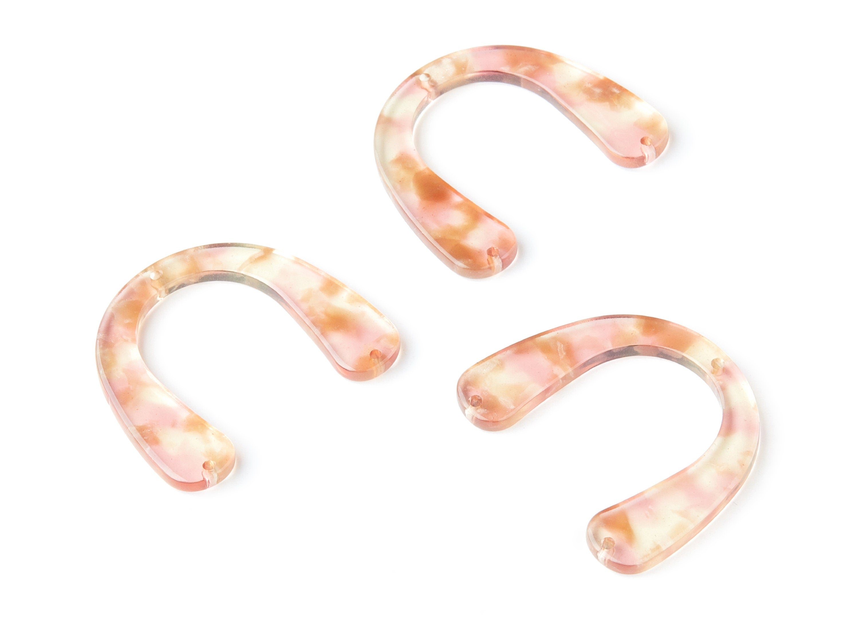 Acetate U Earring Charms - U Pendant With 3 Holes - Earring Findings - Jewelry Supplies - Color Code: A45 - 36x30.5x2.7mm - AC1361F - DOMEDBAZAAR