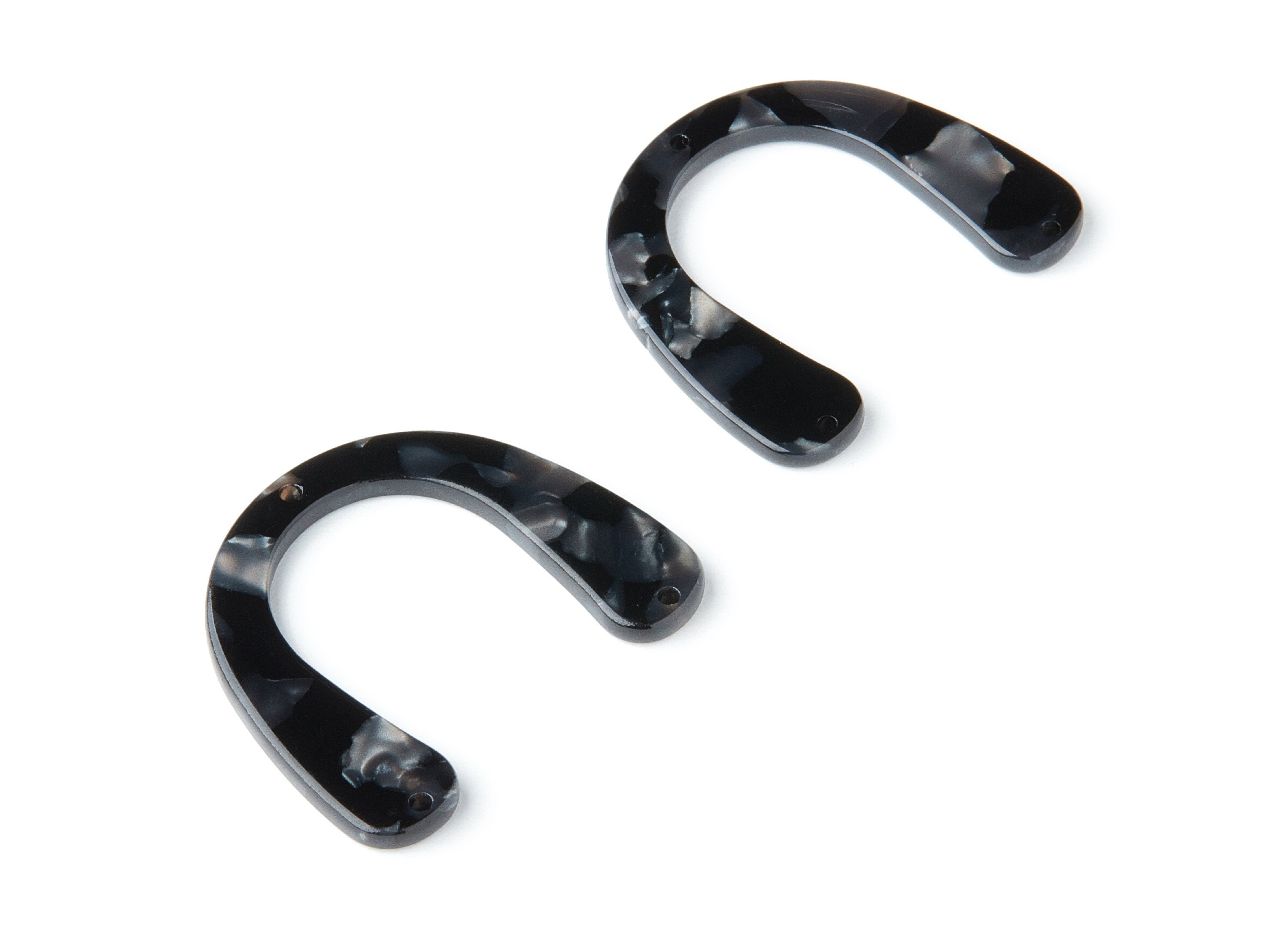 Acetate U Earring Charms - Acrylic U Shaped With 3 Holes - Earring Findings - Jewelry Supplies - Color Code: A48 - 36x30.5x2.7mm - AC1361G - DOMEDBAZAAR