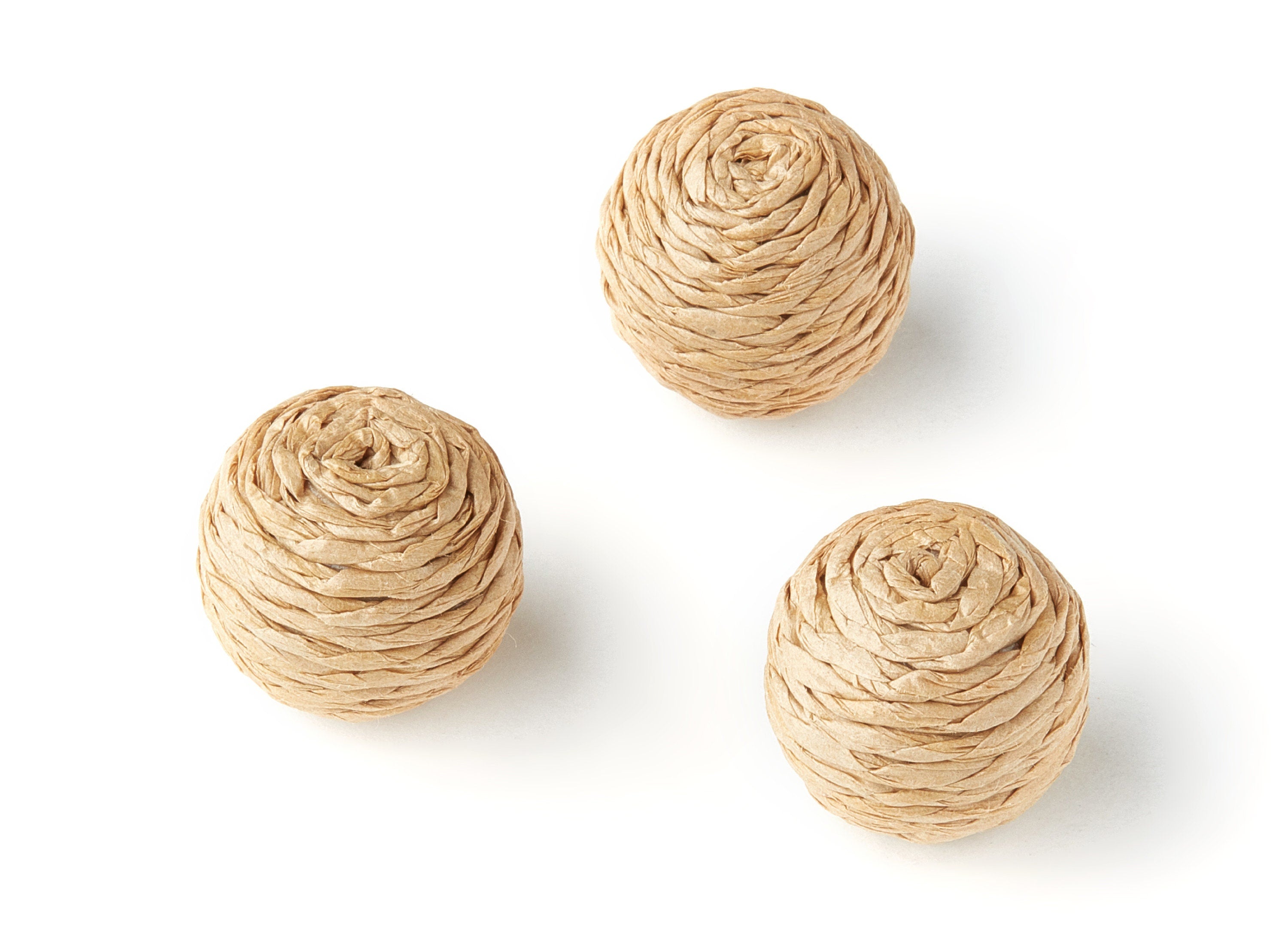 Handwoven Rattan Earrings - Ball Shaped Rattan Pendant - Wooden Straw Earring - Jewelery Handmade - 19.1mm x 19mm - RT1119 - DOMEDBAZAAR