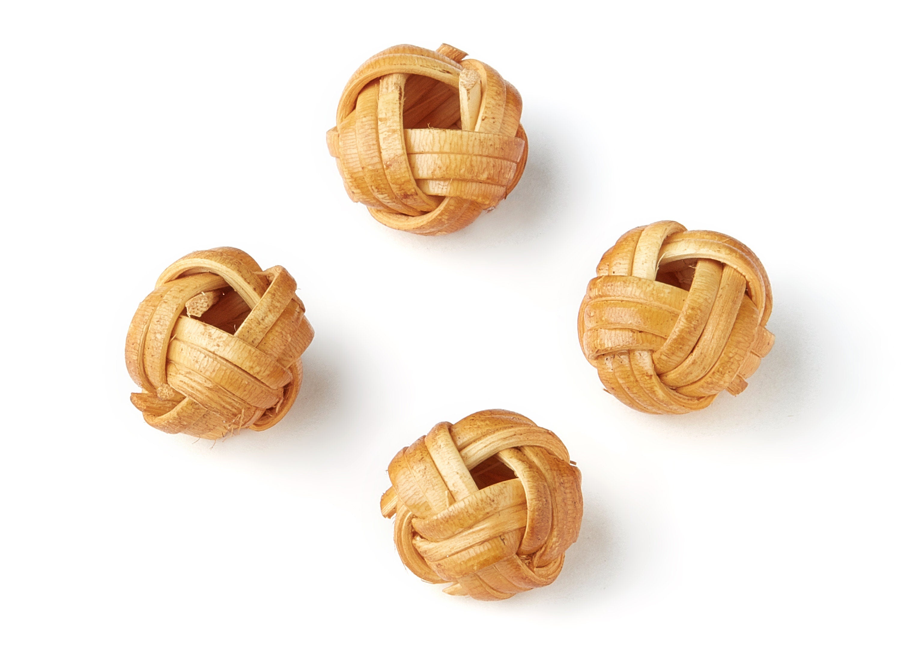 Handwoven Rattan Earrings - Ball Shaped Rattan Pendant - Wooden Straw Earring - Jewelery Handmade - 15.2x15.2mm - RT1136 - DOMEDBAZAAR