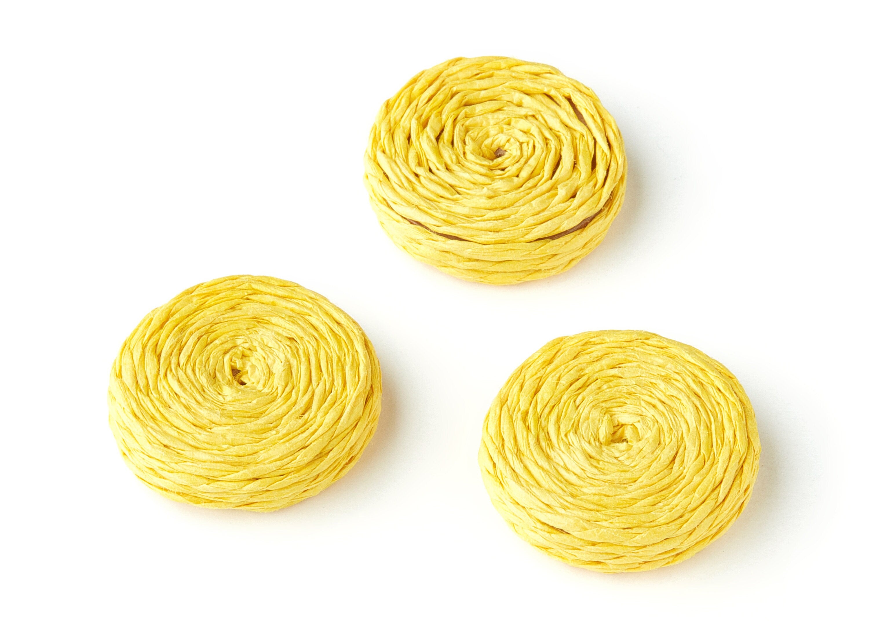 Handwoven Rattan Earrings - Coin Shaped Rattan Pendant - Wooden Straw Earring - Jewelery Handmade - 26.5x26.5x6.5mm - RT1123 - DOMEDBAZAAR