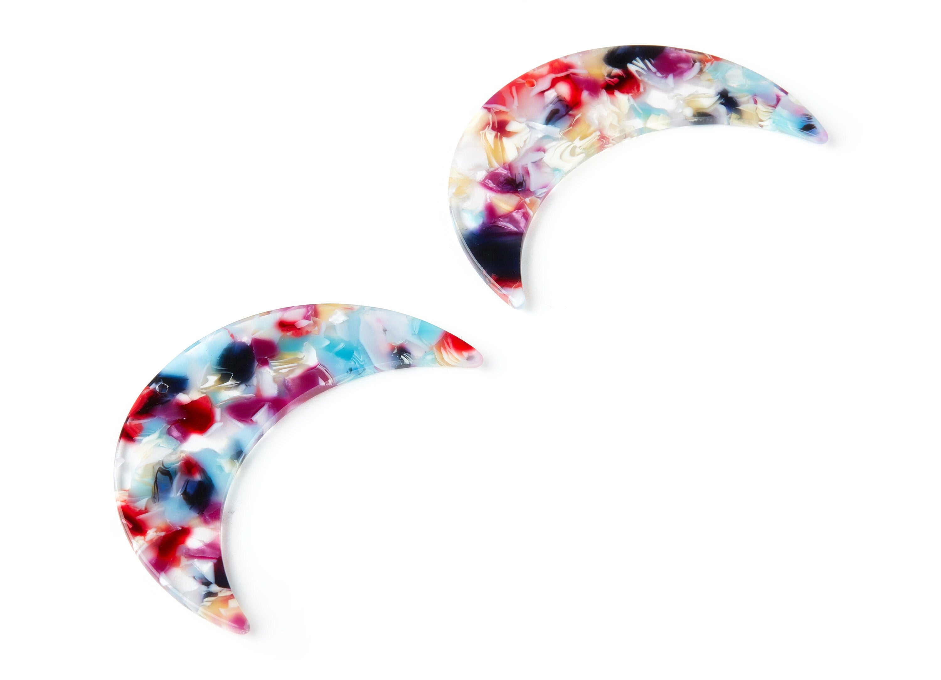 Acetate Crescent Earring Charms - Crescent Pendant - Earring Findings - Jewelry Supplies - Color Code: A184 - 61x18.42x2.6mm - AC1476-A184 - DOMEDBAZAAR