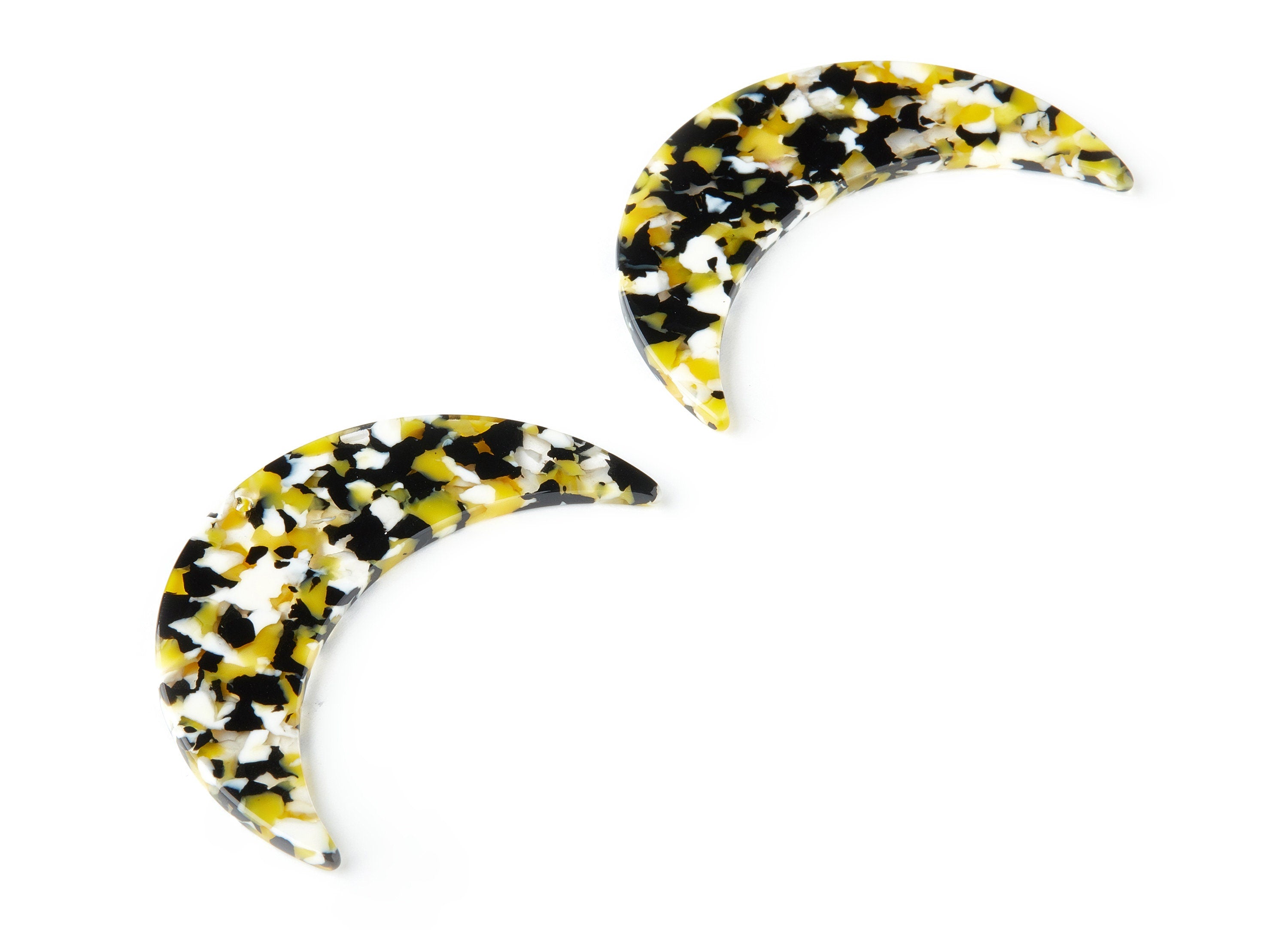 Acetate Crescent Earring Charms - Crescent Pendant - Earring Findings - Jewelry Supplies - Color Code: A183 - 61x18.42x2.6mm - AC1476-A183 - DOMEDBAZAAR