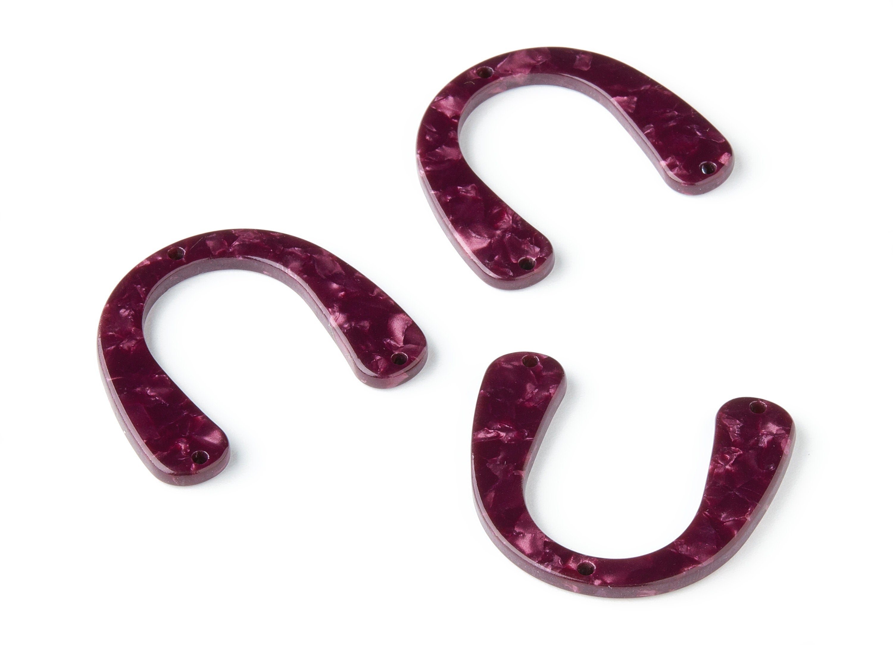 Acetate U Earring Connectors - Acrylic U Pendant - Earring Findings - Jewelry Supplies - Color Code: A159 - 30.4x36.67x2.6mm - AC1466-A159 - DOMEDBAZAAR