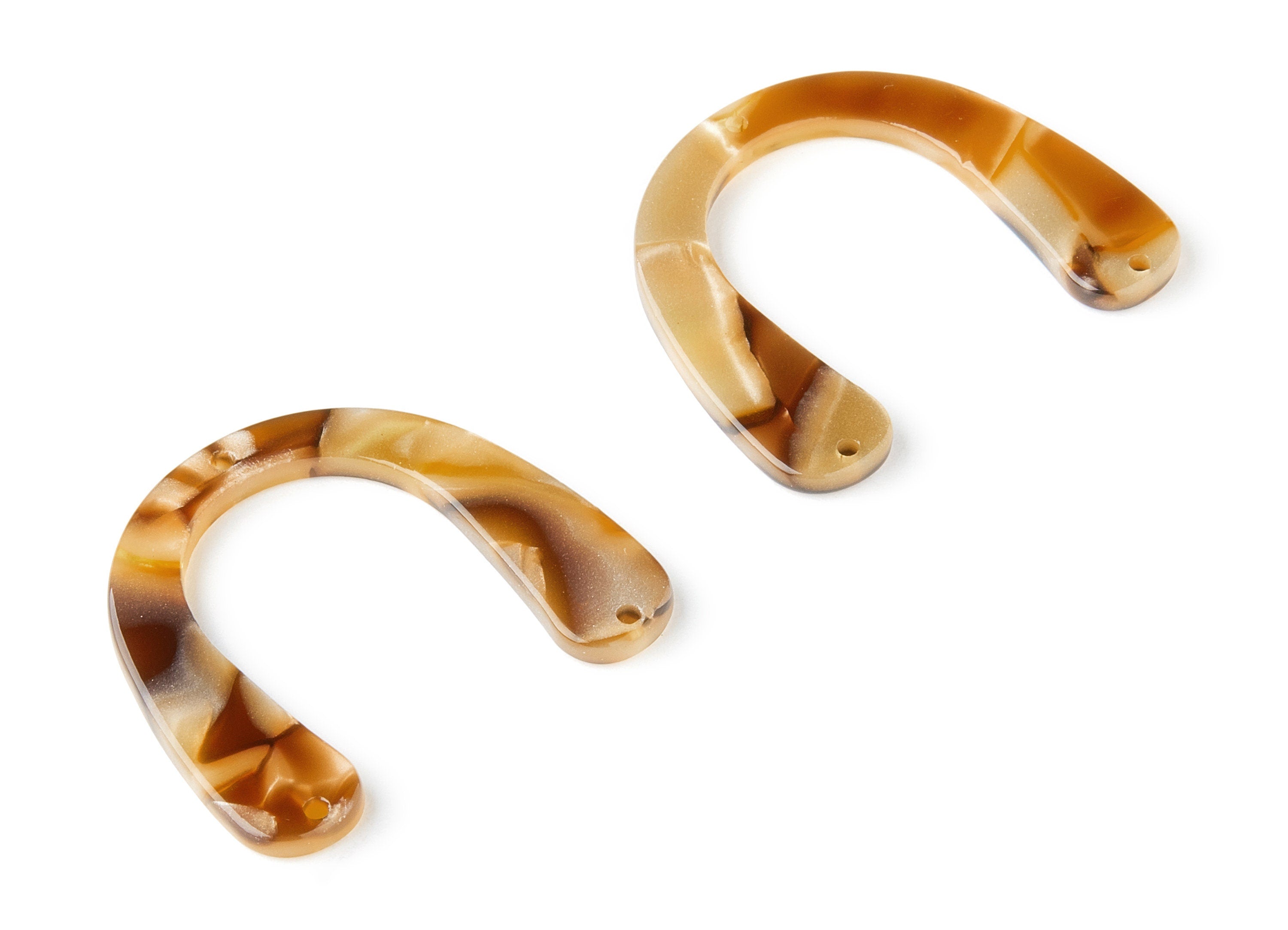 Acetate U Earring Connectors - U Pendant - 3 Holes - Earring Findings - Jewelry Supplies - Color Code: A160 - 30.4x36.67x2.6mm - AC1466-A160 - DOMEDBAZAAR
