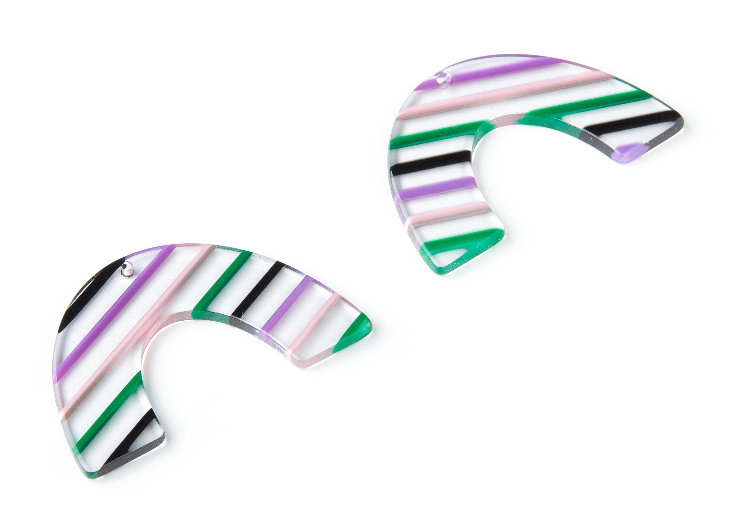 Acetate Large Arch Earring Charms - U Shaped Pendant - Earring Findings - Jewelry Supplies - Color Code: A181 - 47.71x30x2.72 - AC1095-A181 - DOMEDBAZAAR