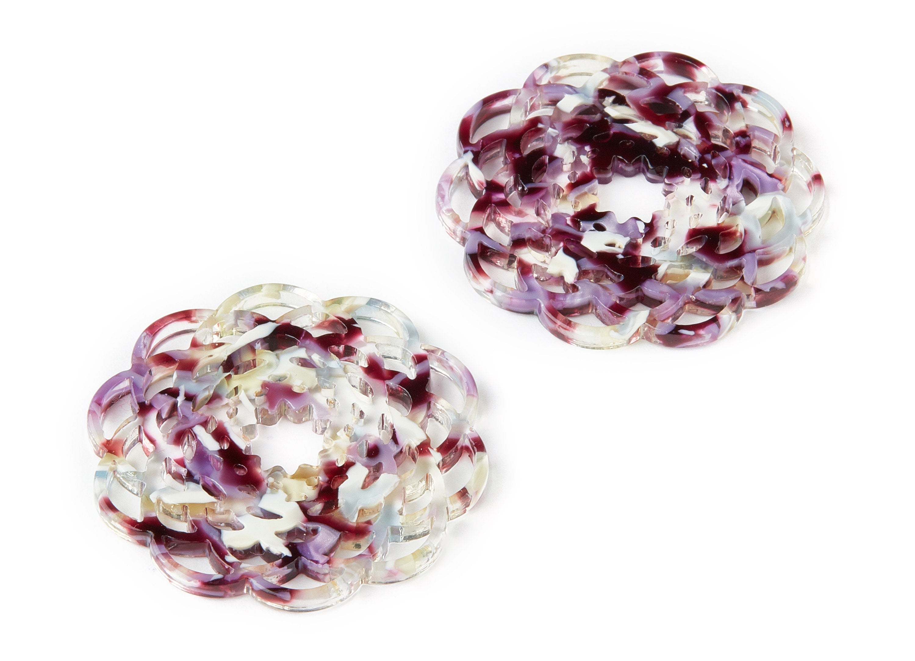 Acetate Flower Charms - Flower Earring and Pendant - Earring Findings - Jewelry Supply - Color Code: A211 - 39.98x39.98x2.69mm - AC1504-A211 - DOMEDBAZAAR