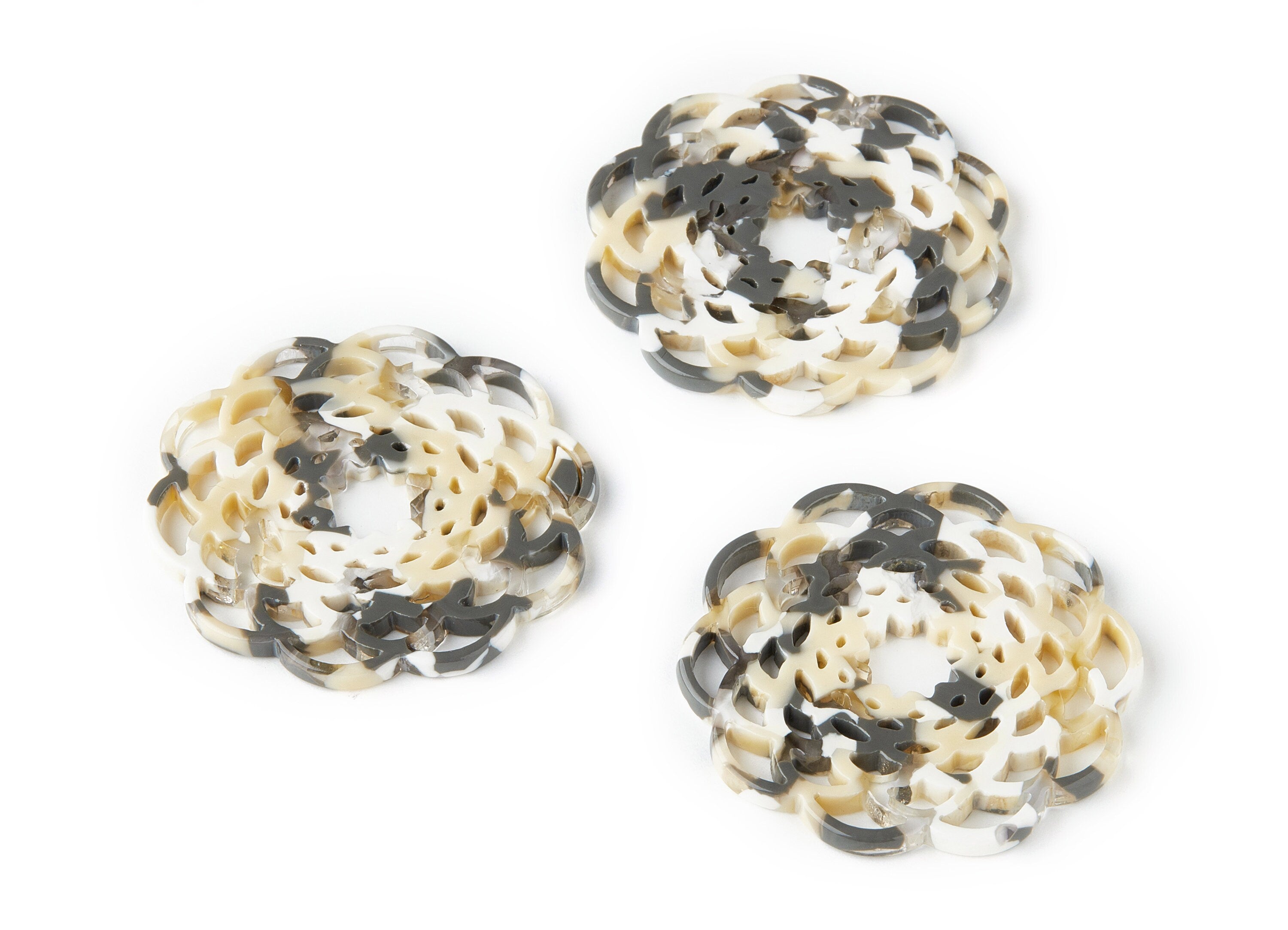 Acetate Flower Charms - Flower Earring and Pendant - Earring Findings - Jewelry Supply - Color Code: A210 - 39.98x39.98x2.69mm - AC1504-A210 - DOMEDBAZAAR