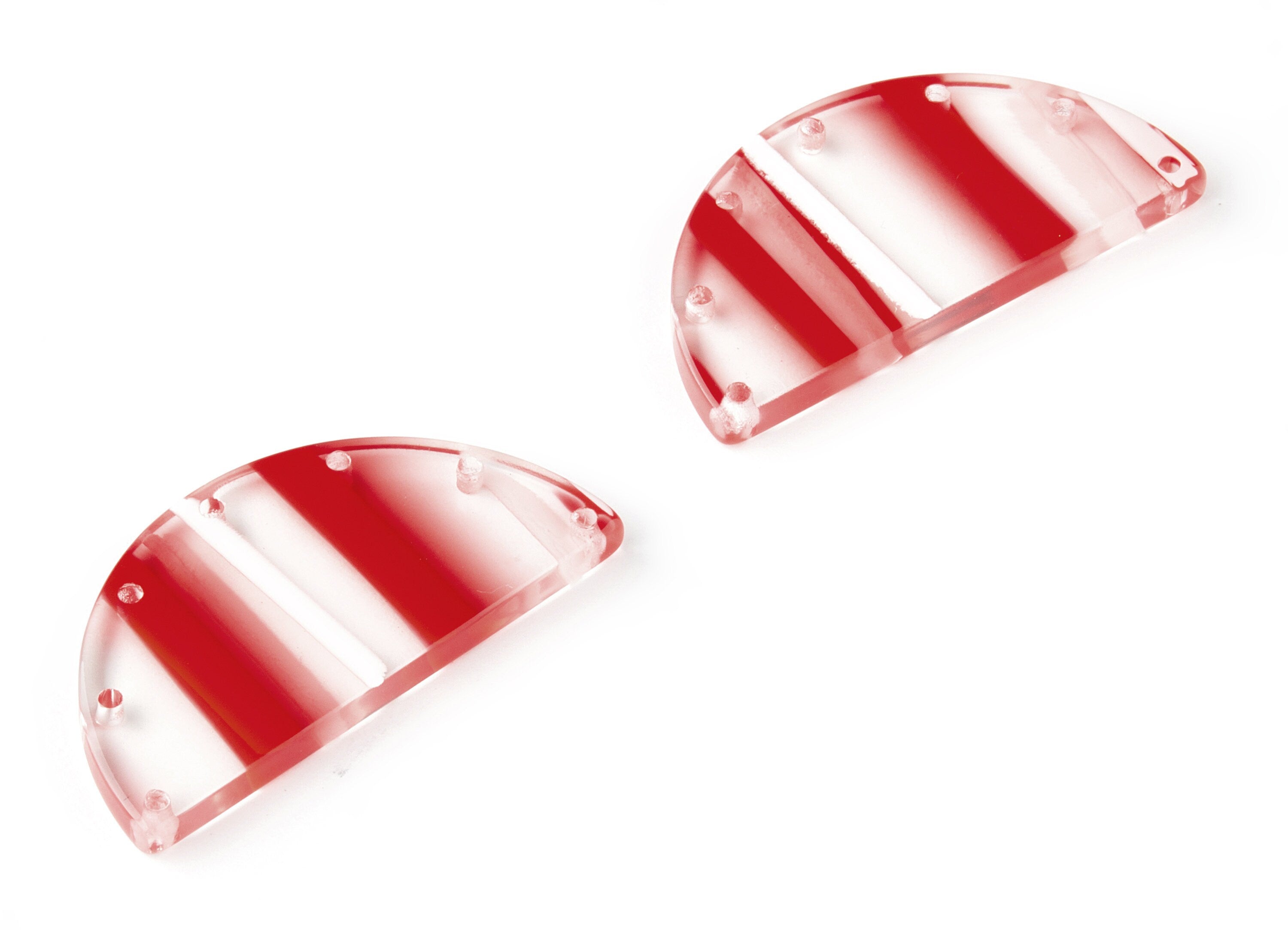 Acetate Semi circle  Earring Connectors - 7 Holes - Semi circle Charms - Jewelry Supplies - Color Code: A171 - 40.03x20.14x3mm - AC1456-A171 - DOMEDBAZAAR