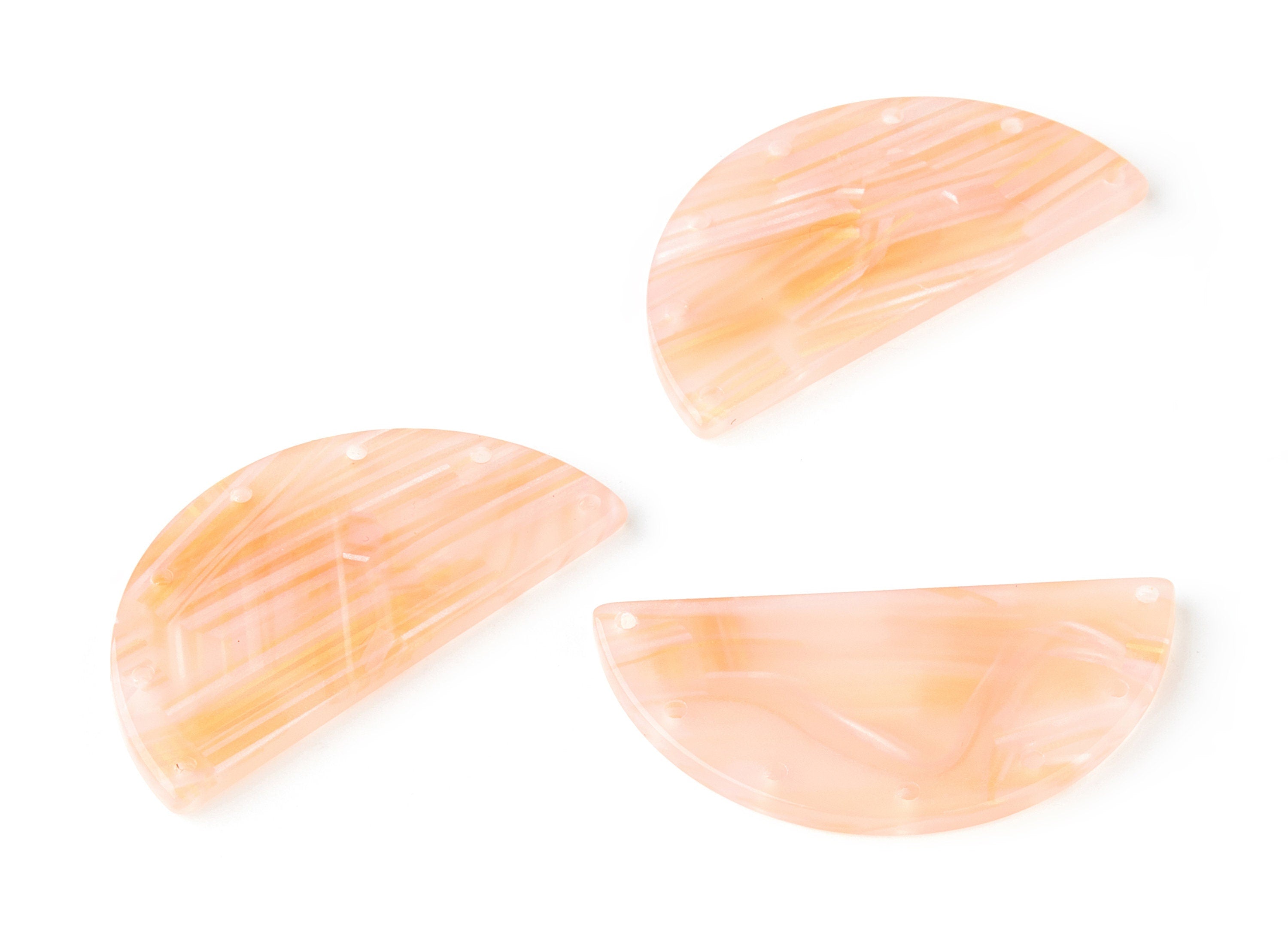 Acetate Acrylic Earring Connectors - 7 Holes - Semicircular Earrings - Jewelry Supplies - Color Code: A172 - 40.03x20.14x3mm - AC1456-A172 - DOMEDBAZAAR