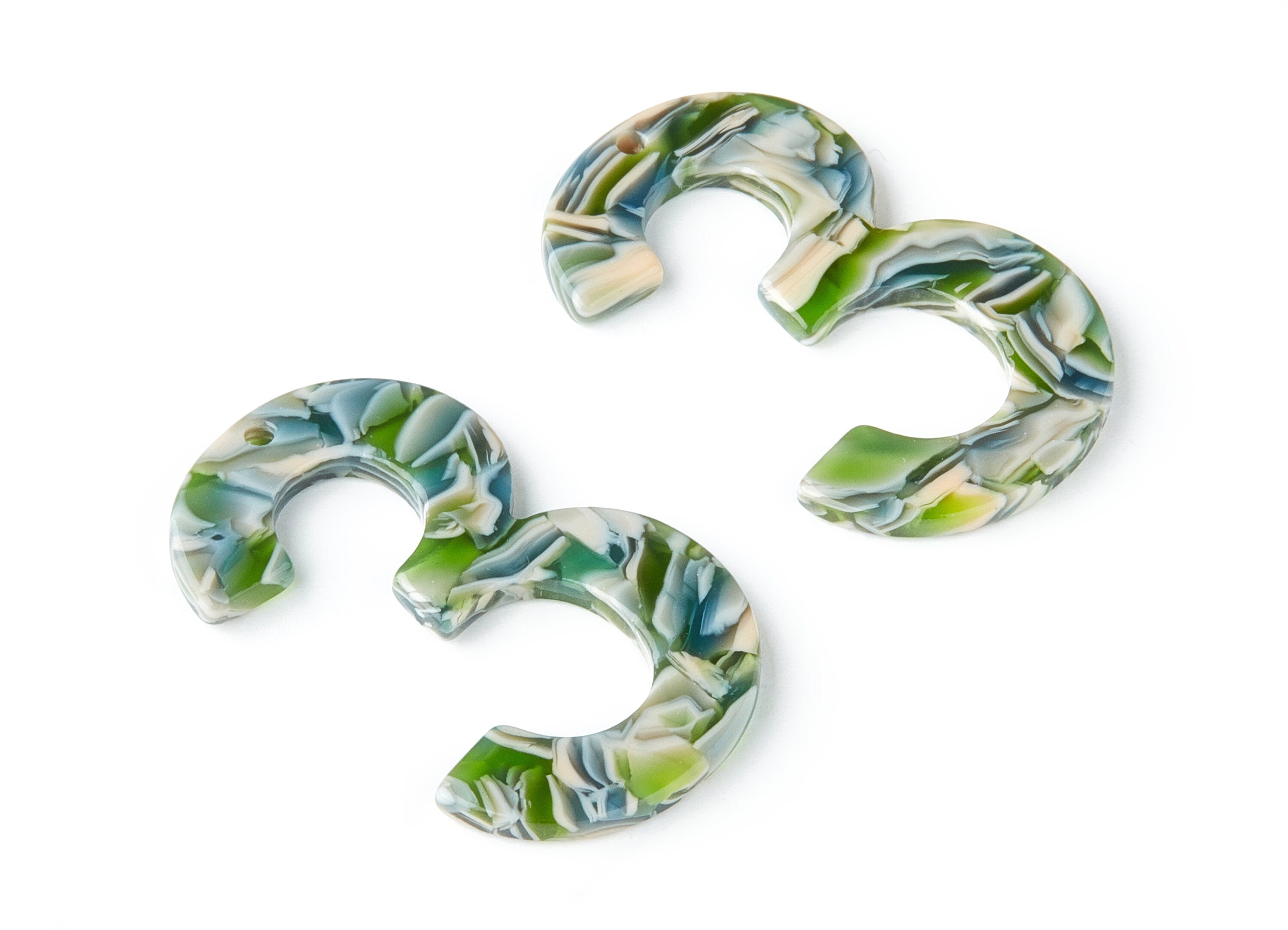 Acetate Number 3 Earring Charms - Number 3 Pendant - Earring Findings - Jewelry Supplies - Color Code:A173 - 39.39x25.64x2.5mm - AC1460-A173 - DOMEDBAZAAR