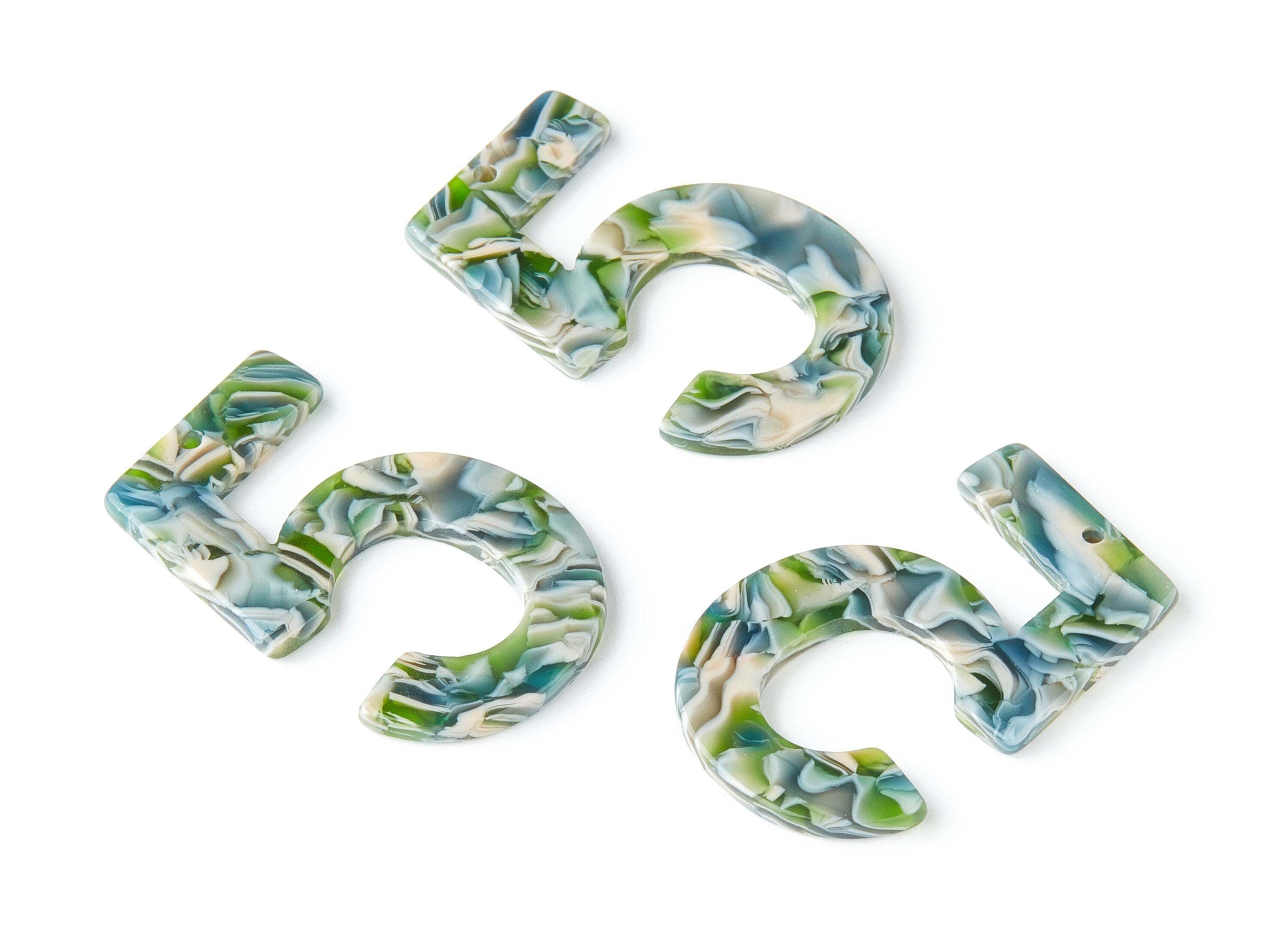 Acetate Number 5 Earring Charms - Number 5 Pendant - Earring Findings - Jewelry Supplies - Color Code:A173 - 38.69x25.71x2.5mm - AC1462-A173 - DOMEDBAZAAR