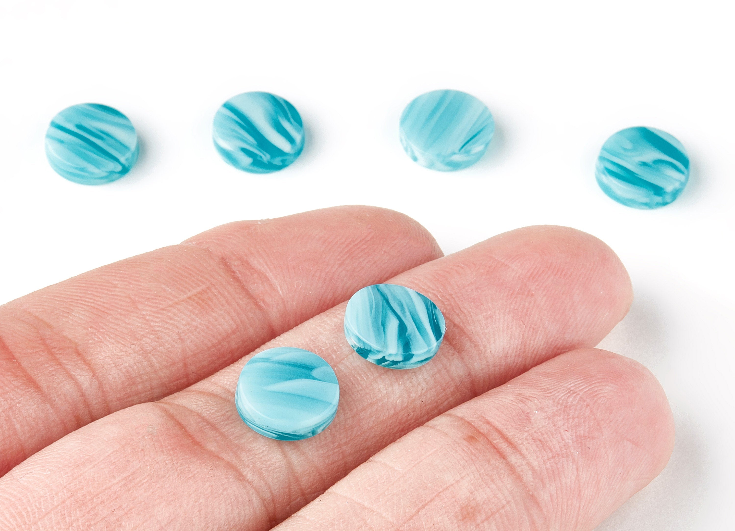 Acetate Round Earring Blanks - Round Shaped Blank - No Hole - Jewelry Supplies - Color Code: A170 - 9.73x9.73x2.66mm - AC1453-A170 - DOMEDBAZAAR