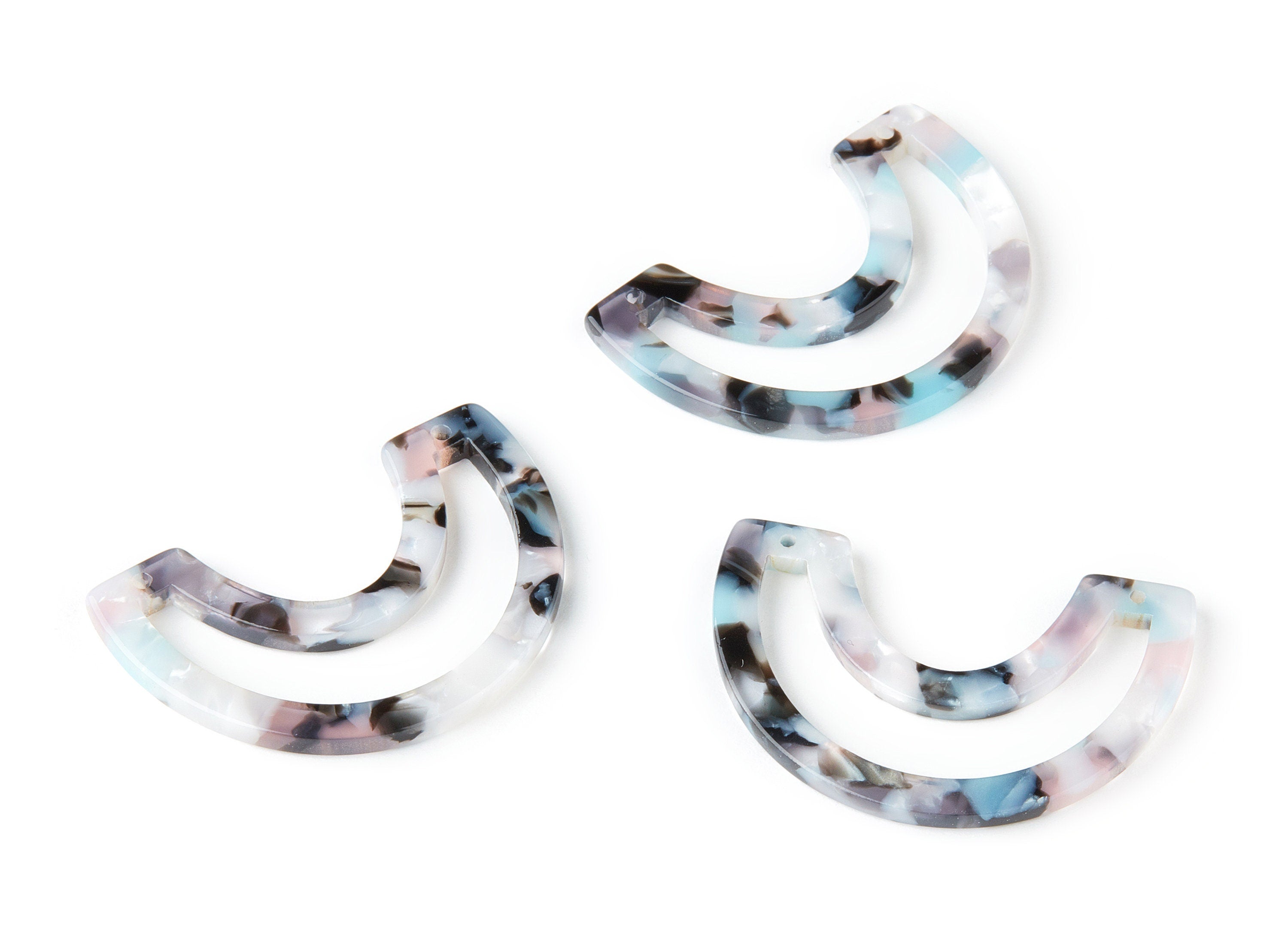 Acetate Moon Earring Charms - Moon Pendant - Earring Findings - Jewelry Supplies - Color Code:A198 - 39.88x15.29x2.58mm - AC1506-A198 - DOMEDBAZAAR