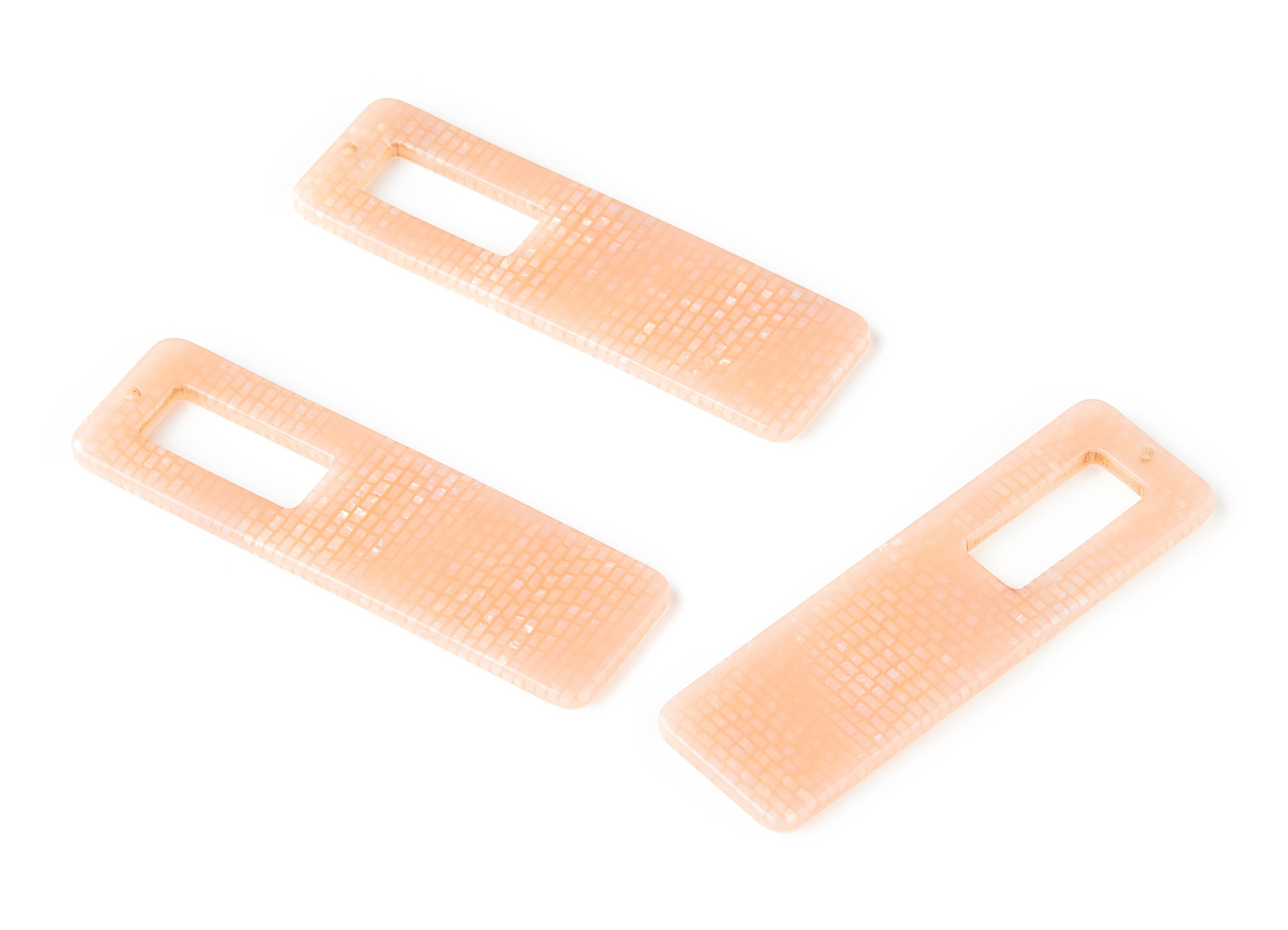 Acetate Rectangle Earring Charms - Rectangle Pendant - Earring Findings - Jewelry Supplies - Color Code: A174 - 64.6x19.81x2mm - AC1474-A174 - DOMEDBAZAAR