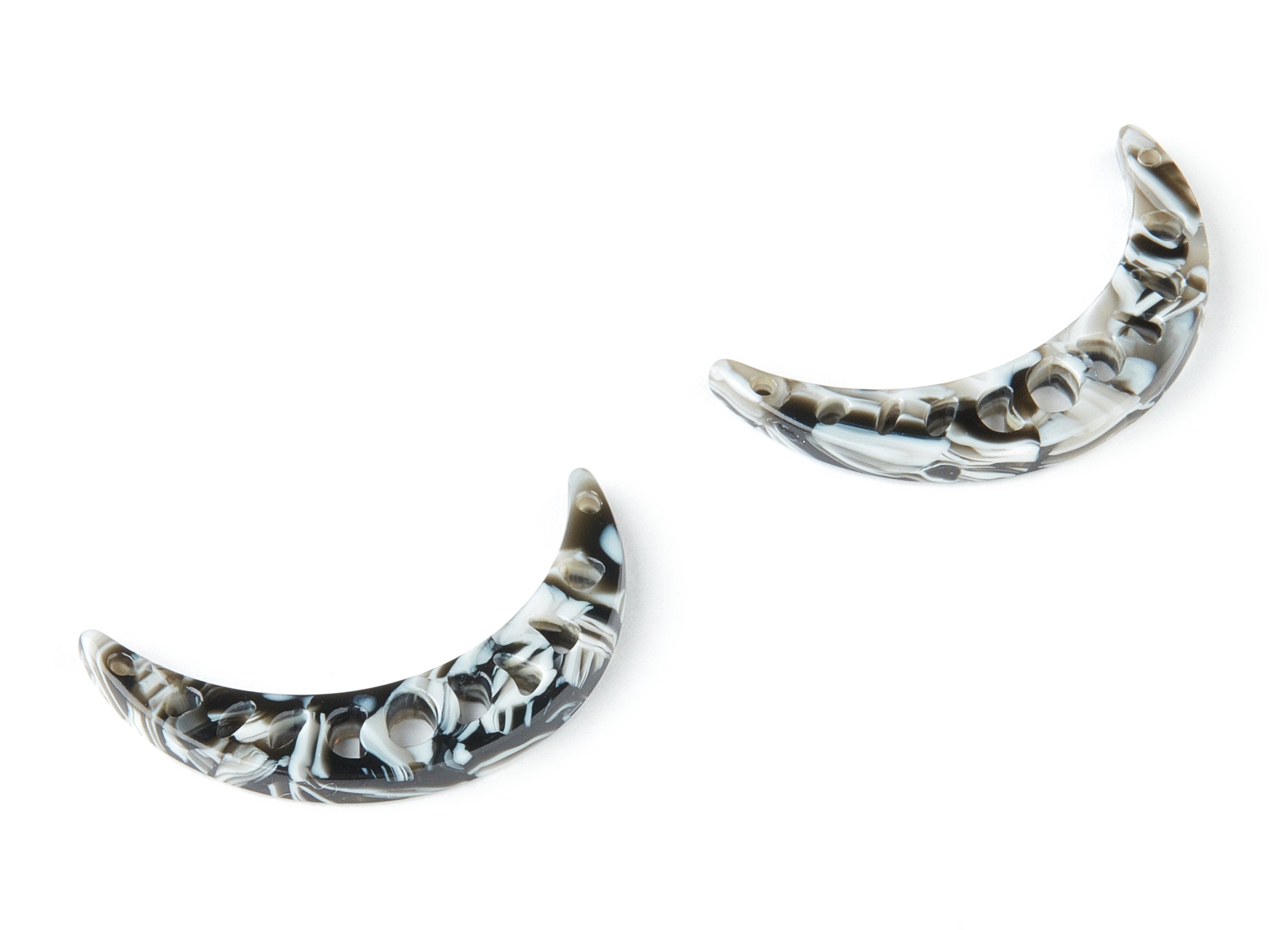 Acetate Moon Charms - Moon Earrings and Pendant - Earring Findings - Jewelry Supplys - Color Code: A163 - 34.34x7.38x2.71mm - AC1513-A163 - DOMEDBAZAAR
