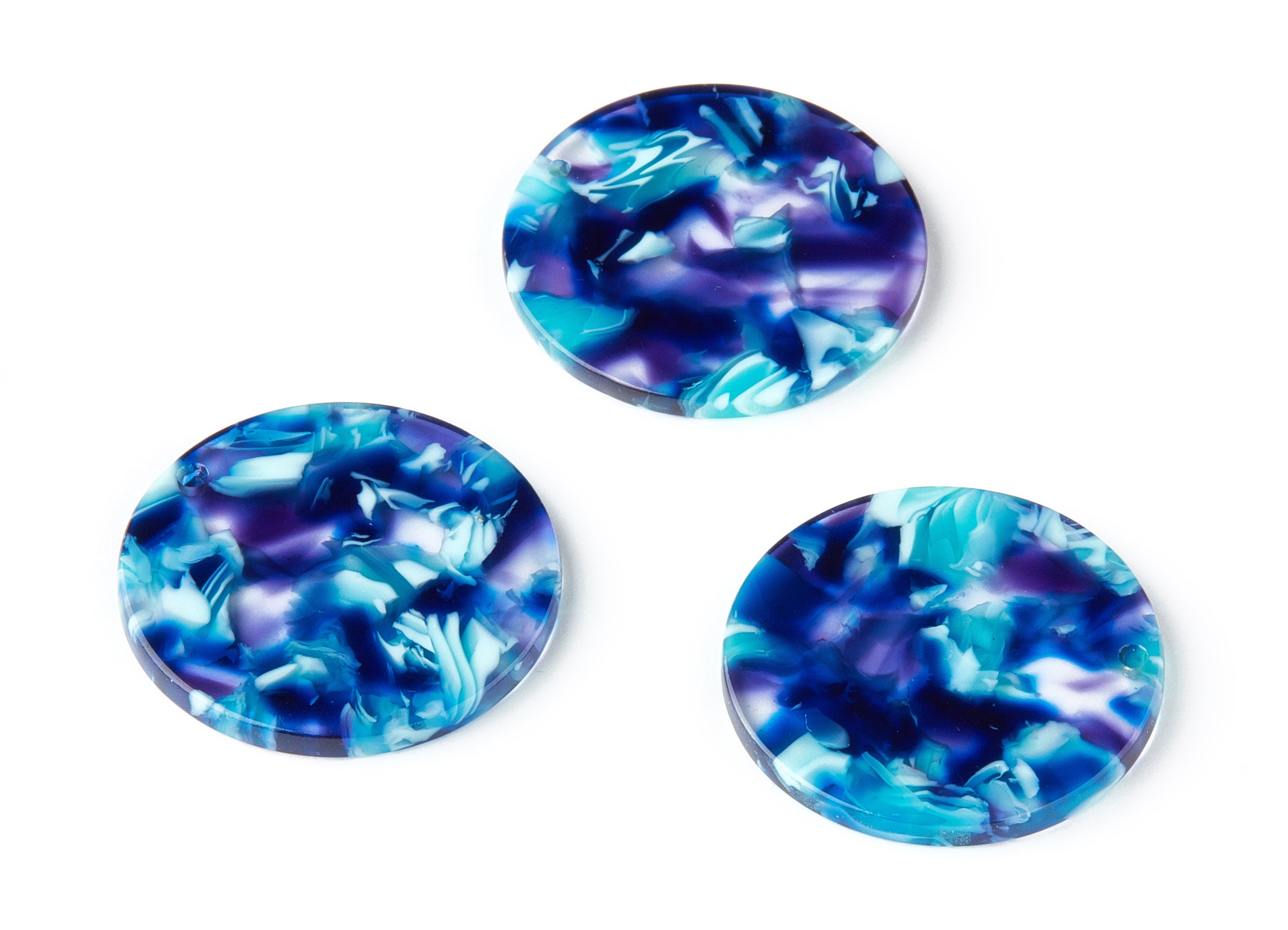 Acetate Round Charms - Round Earrings and Pendant - Earring Findings - Jewelry Supplys - Color Code: A214 - 29.76x29.76x2.56mm - AC1515-A214 - DOMEDBAZAAR