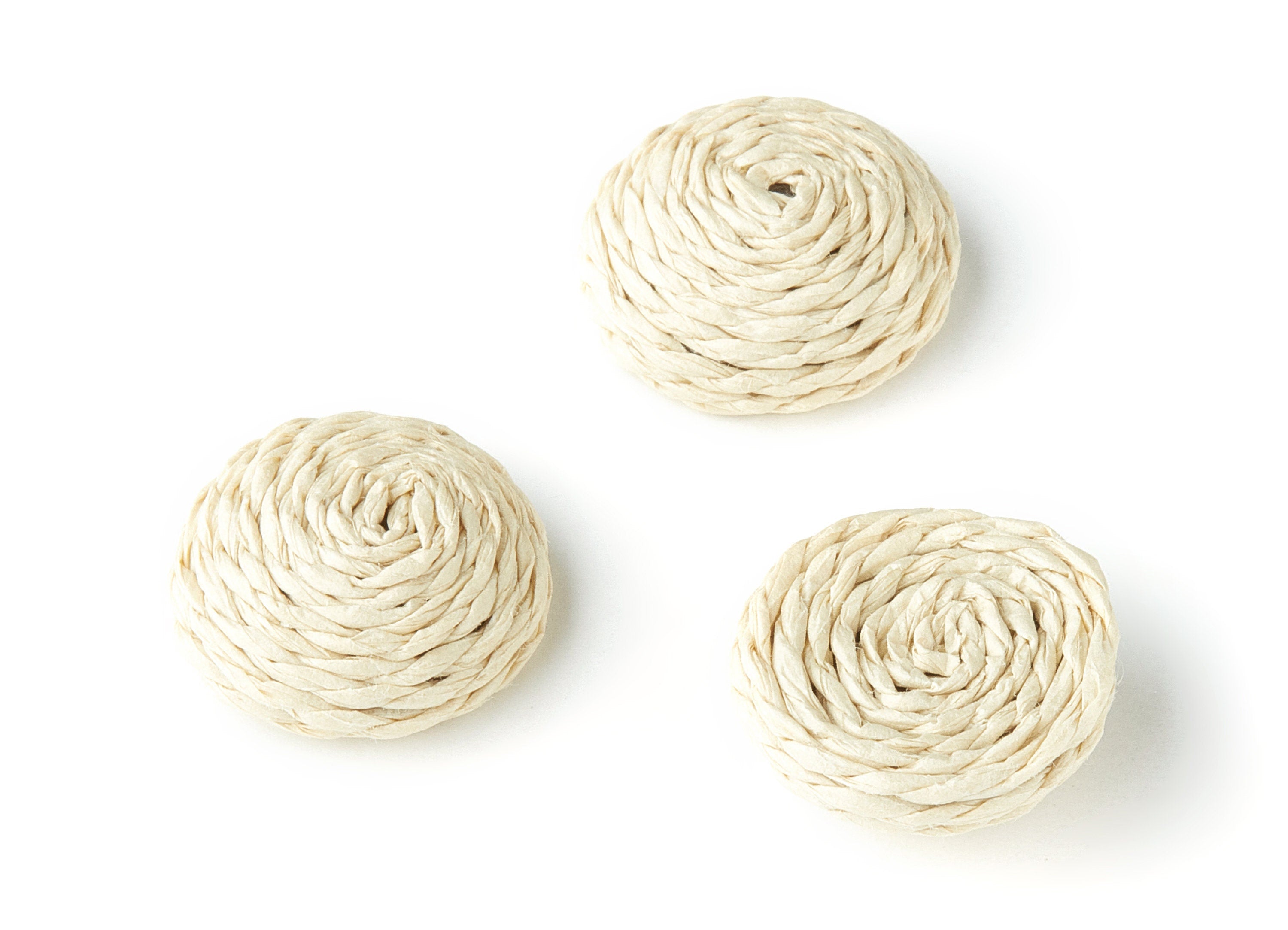 Handwoven Rattan Earrings - Round Shaped Rattan Pendant - Wooden Straw Earring - Jewelery Handmade - 22.9x22.9x8.9mm - RT1140 - DOMEDBAZAAR