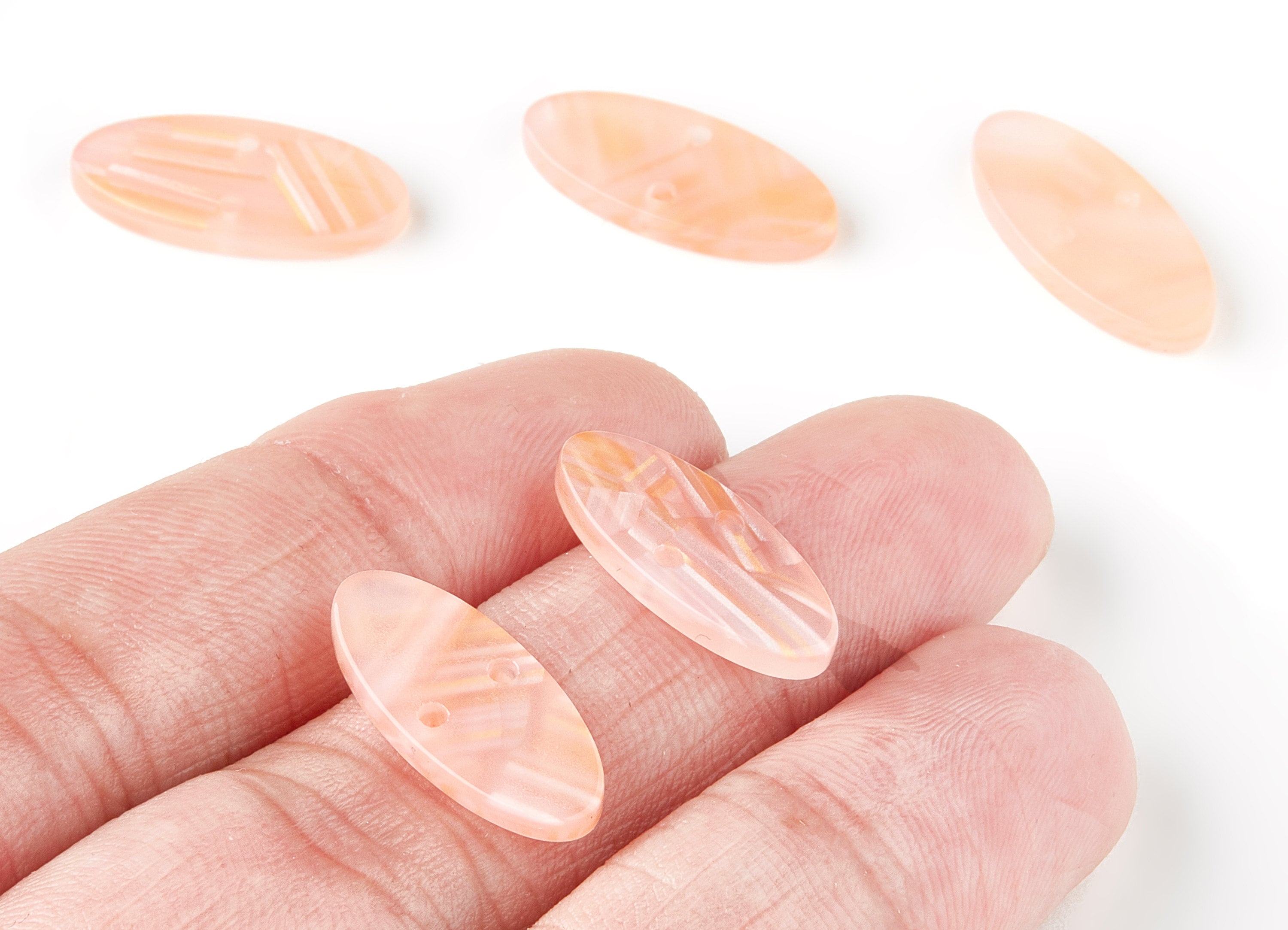 Acetate Oval Connector -  2 Holes - Circle Earrings and Pendant - Earring Findings - Color Code: A172 - 20.1x9.16x2.77mm - AC1525-A172 - DOMEDBAZAAR