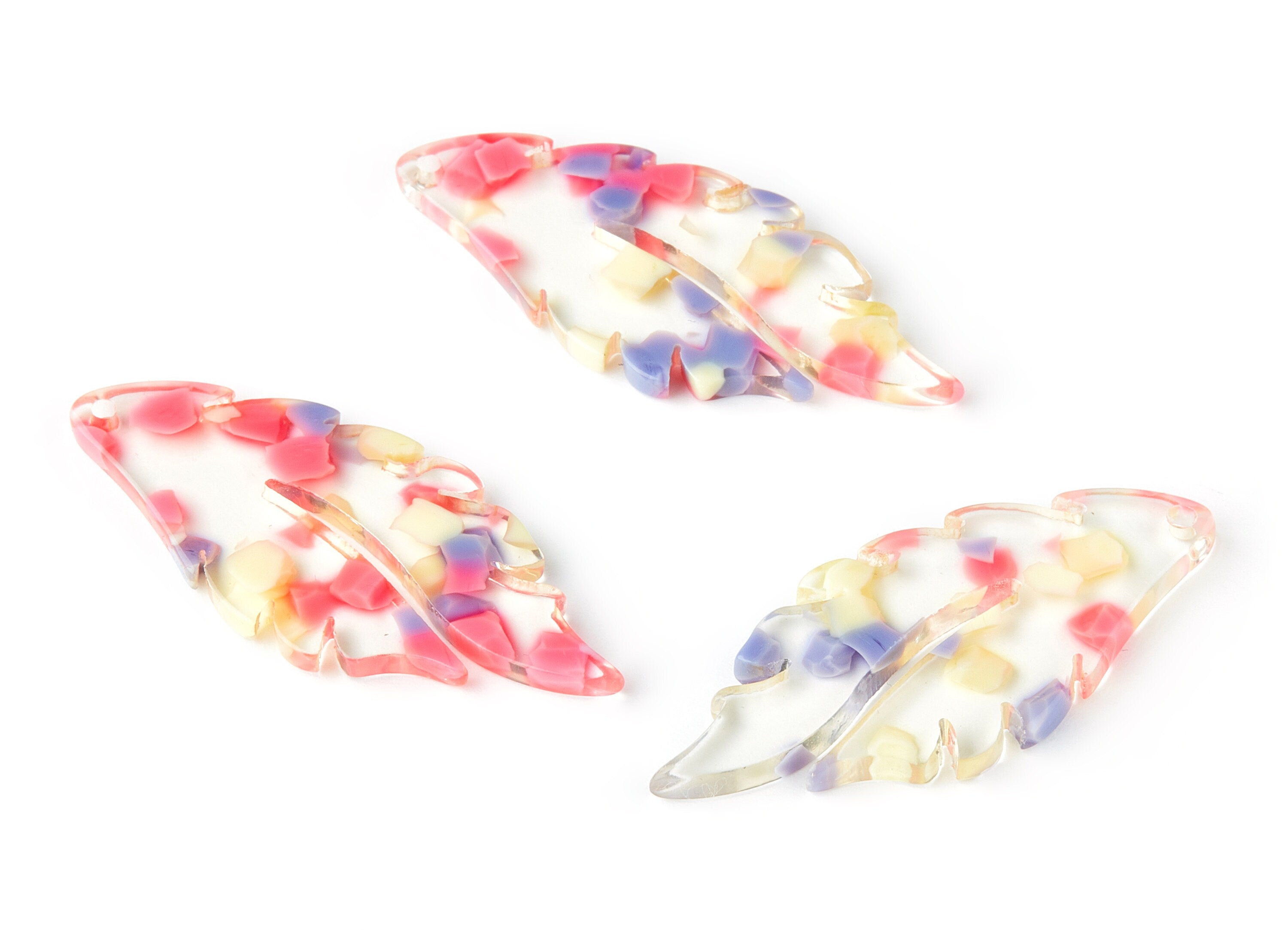 Acetate Leaf Earring Charms - Leaf Shaped Charms - Earring Findings - Jewelry Supplies - Color Code:A168 - 43.83x19.46x2.55mm - AC1455-A168 - DOMEDBAZAAR