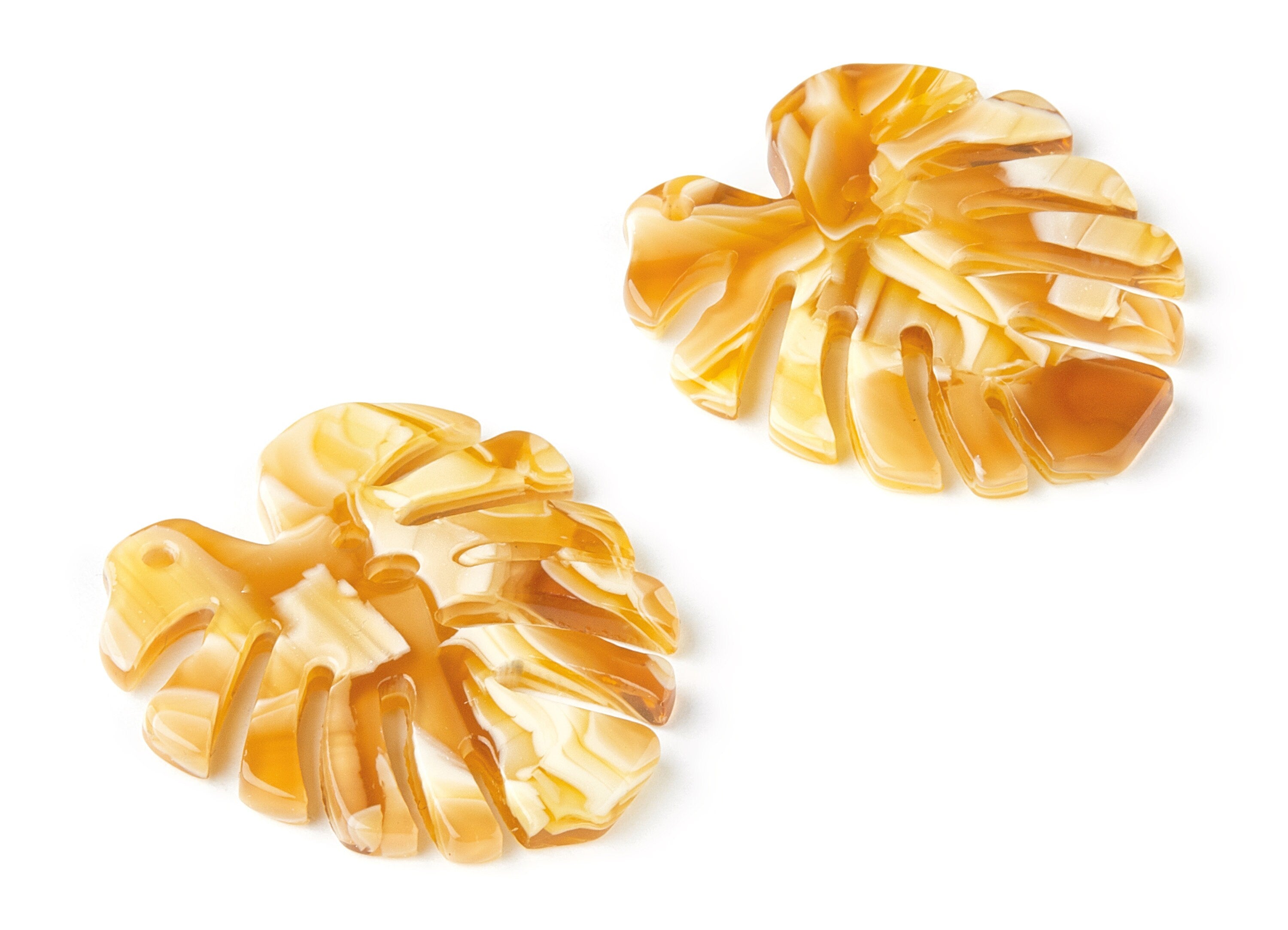Acetate Leaf Earring Charms - Leaf Shaped Pendant - Earring Findings - Jewelry Supplies - Color Code:A188 - 32.98x30.5x2.66mm - AC1181-A188 - DOMEDBAZAAR