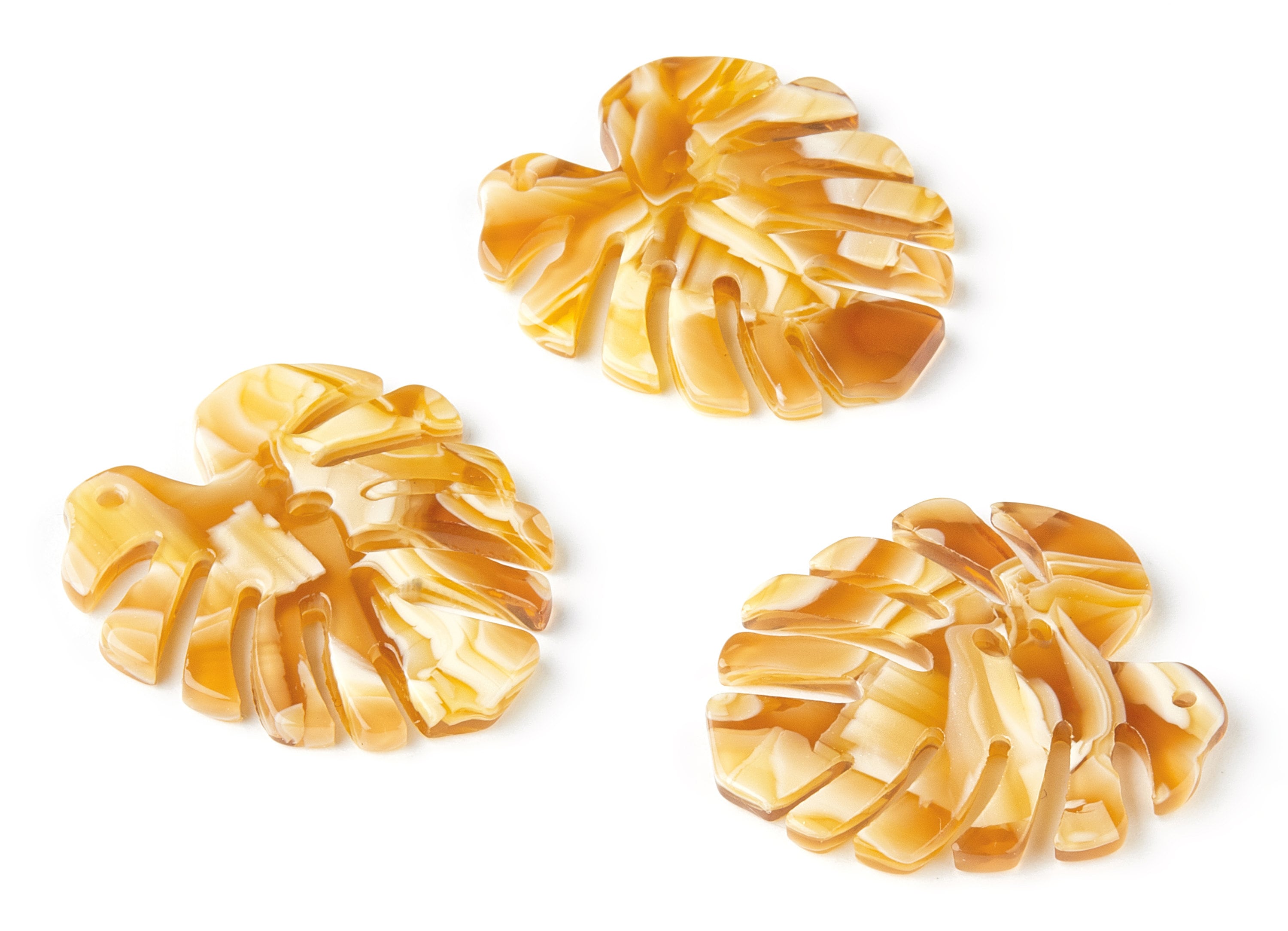 Acetate Leaf Earring Charms - Leaf Shaped Pendant - Earring Findings - Jewelry Supplies - Color Code:A188 - 32.98x30.5x2.66mm - AC1181-A188 - DOMEDBAZAAR