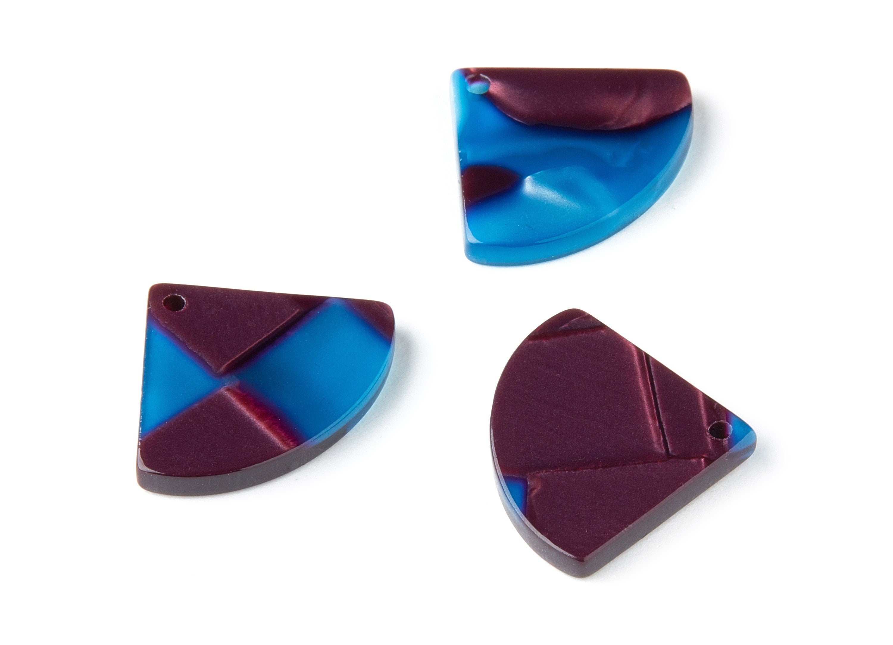 Acetate Fan Charms - Fan Earrings and Pendant - Earring Findings - Jewelry Supplys - Color Code:A218 - 19.49x24.07x2.66mm - AC1520-A1217 - DOMEDBAZAAR