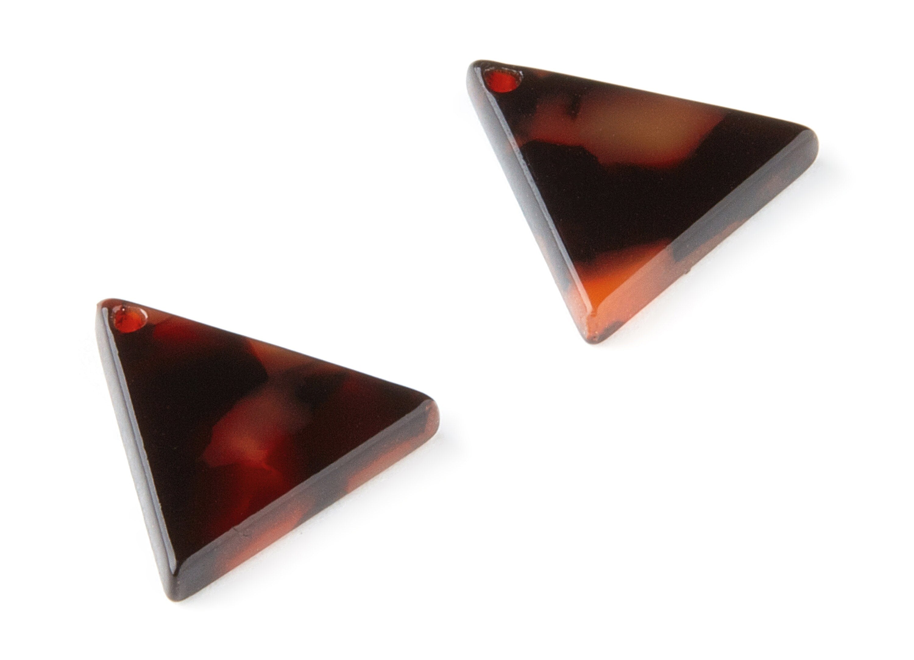 Acetate Acrylic Charms - Acetate Tortoise Shell Charm - Triangle Pendant - 1 Hole - Color Code:A189 - 14.65x14.65x2.5mm - AC1496-A189 - DOMEDBAZAAR