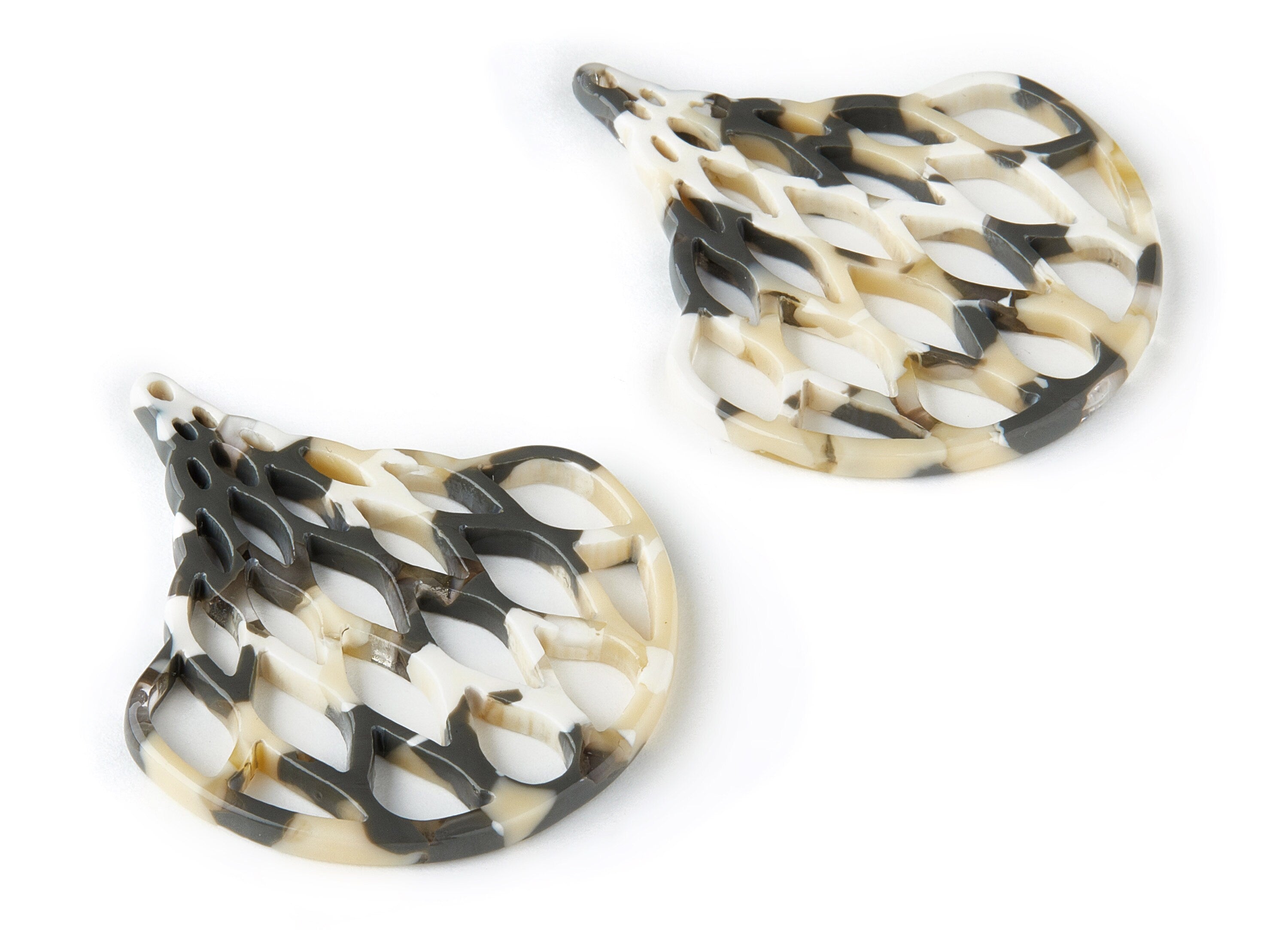 Acetate Fan Charms - Fan Earrings and Pendant - Earring Findings - Jewelry Supplys - Color Code:A210 - 44.06x37.43x2.62mm - AC1512-A210 - DOMEDBAZAAR