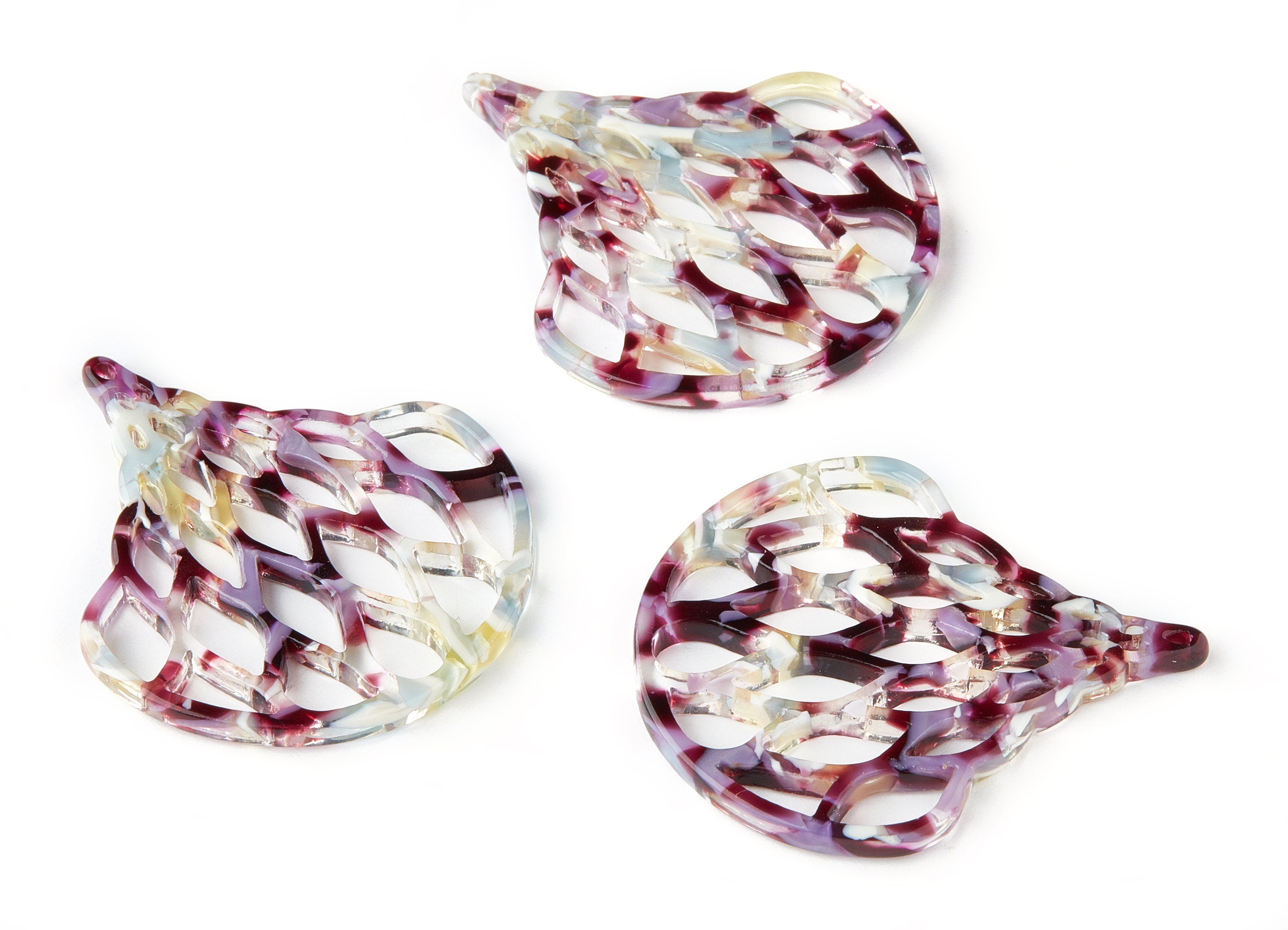 Acetate Fan Charms - Fan Earrings and Pendant - Earring Findings - Jewelry Supplys - Color Code:A211 - 44.06x37.43x2.62mm - AC1512-A211 - DOMEDBAZAAR