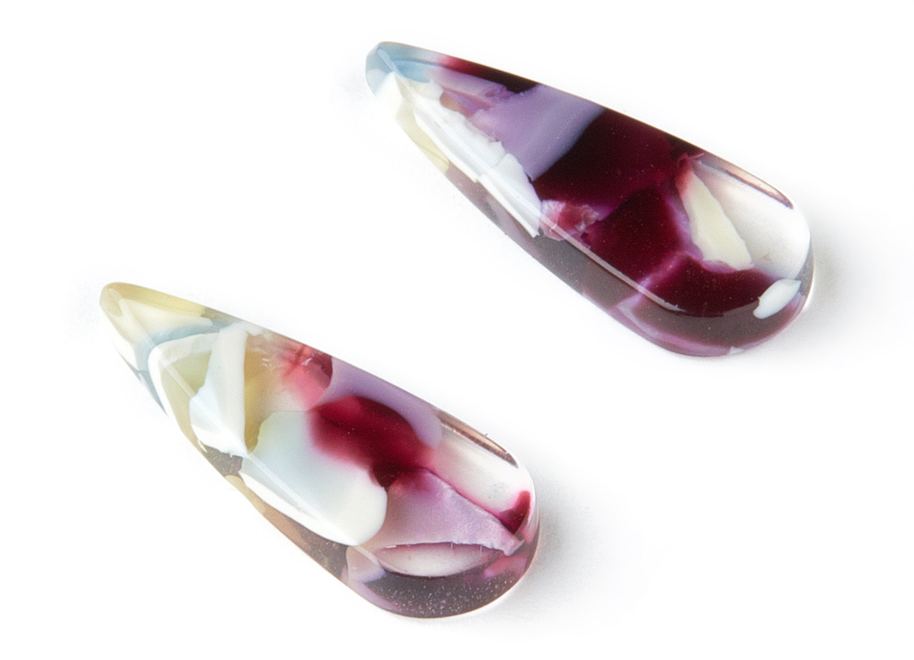 Acetate Drop Charms - Drop Earring and Pendant - No Hole - Earring Findings - Color Code: A211 - 19.63x7.54x2.64mm - AC1503-A211 - DOMEDBAZAAR