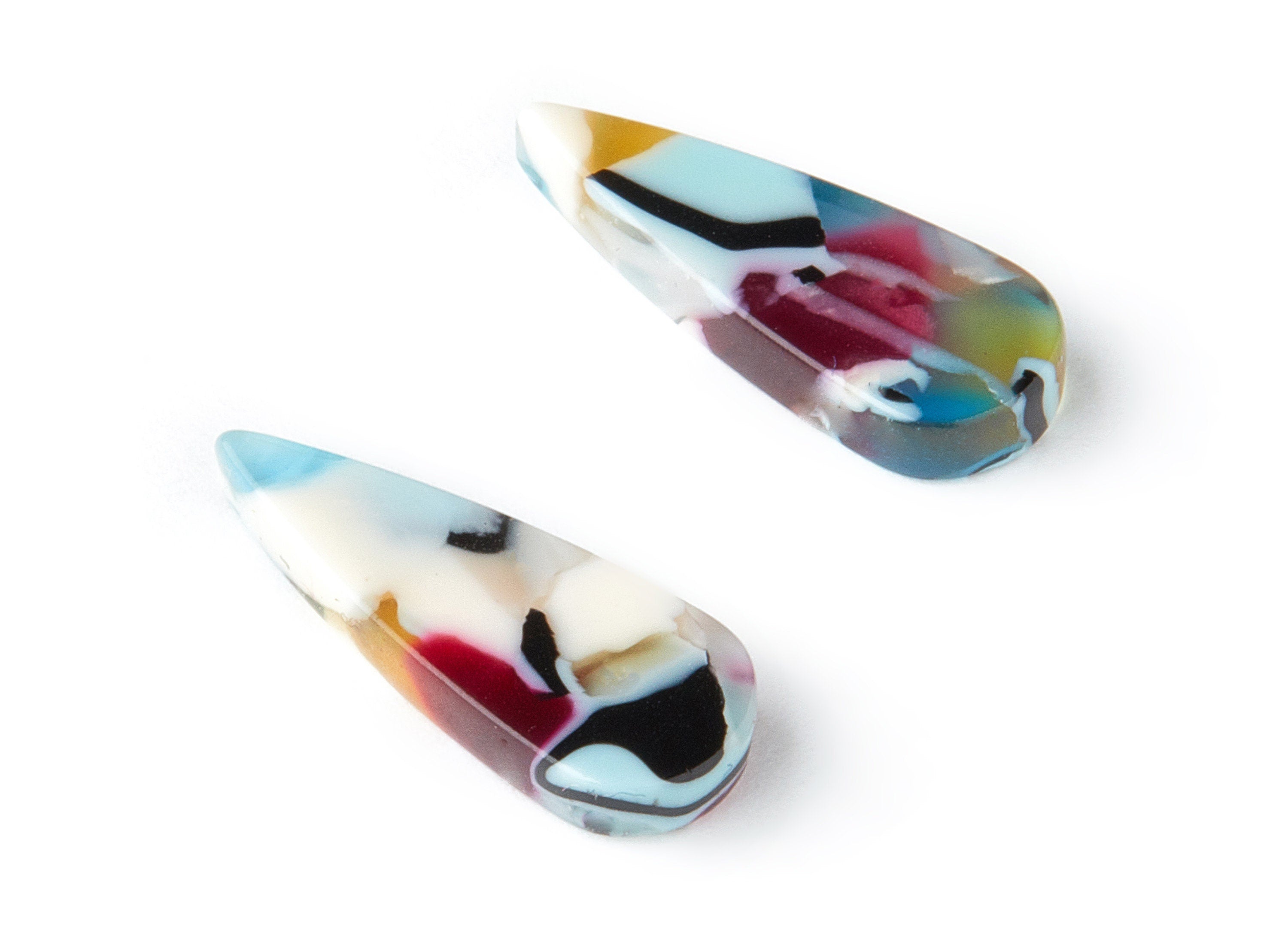 Acetate Drop Charms - Drop Earring and Pendant - No Hole - Earring Findings - Color Code: A209 - 19.63x7.54x2.64mm - AC1503-A209 - DOMEDBAZAAR