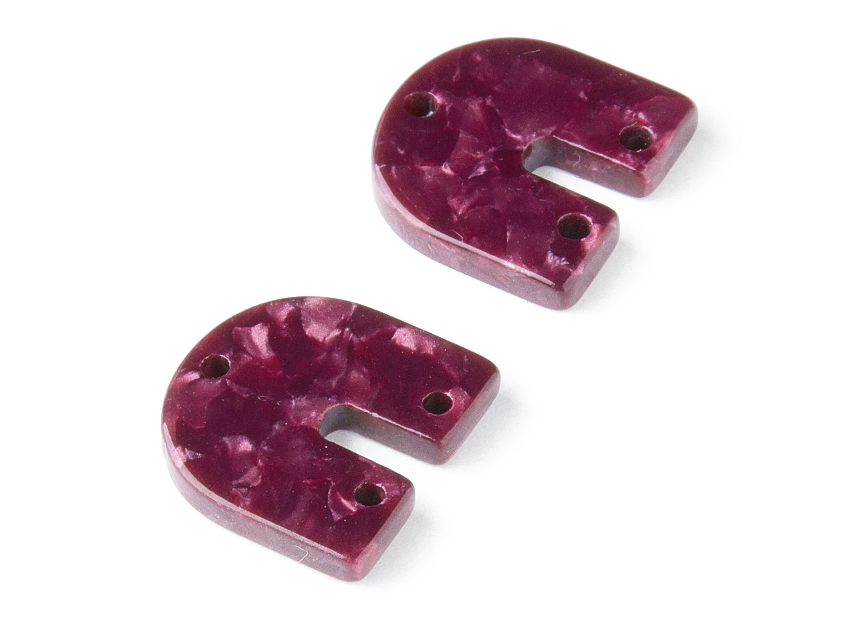 Acetate U Earring Connectors 3 Holes - U Pendant - Earring Findings - Jewelry Supplies - Color Code: A159 - 15.76x16.85x2.6mm - AC1467-A159 - DOMEDBAZAAR