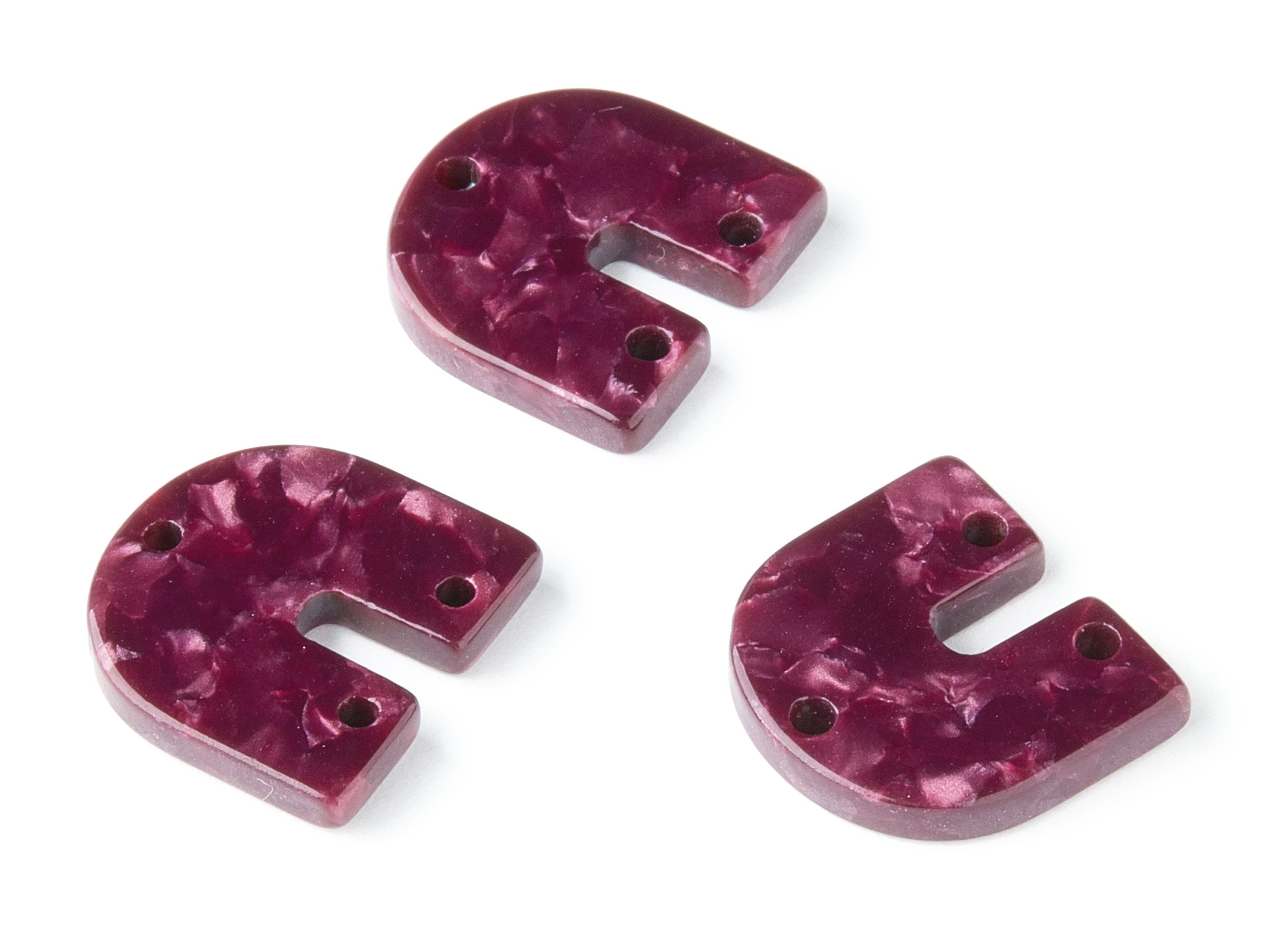 Acetate U Earring Connectors 3 Holes - U Pendant - Earring Findings - Jewelry Supplies - Color Code: A159 - 15.76x16.85x2.6mm - AC1467-A159 - DOMEDBAZAAR