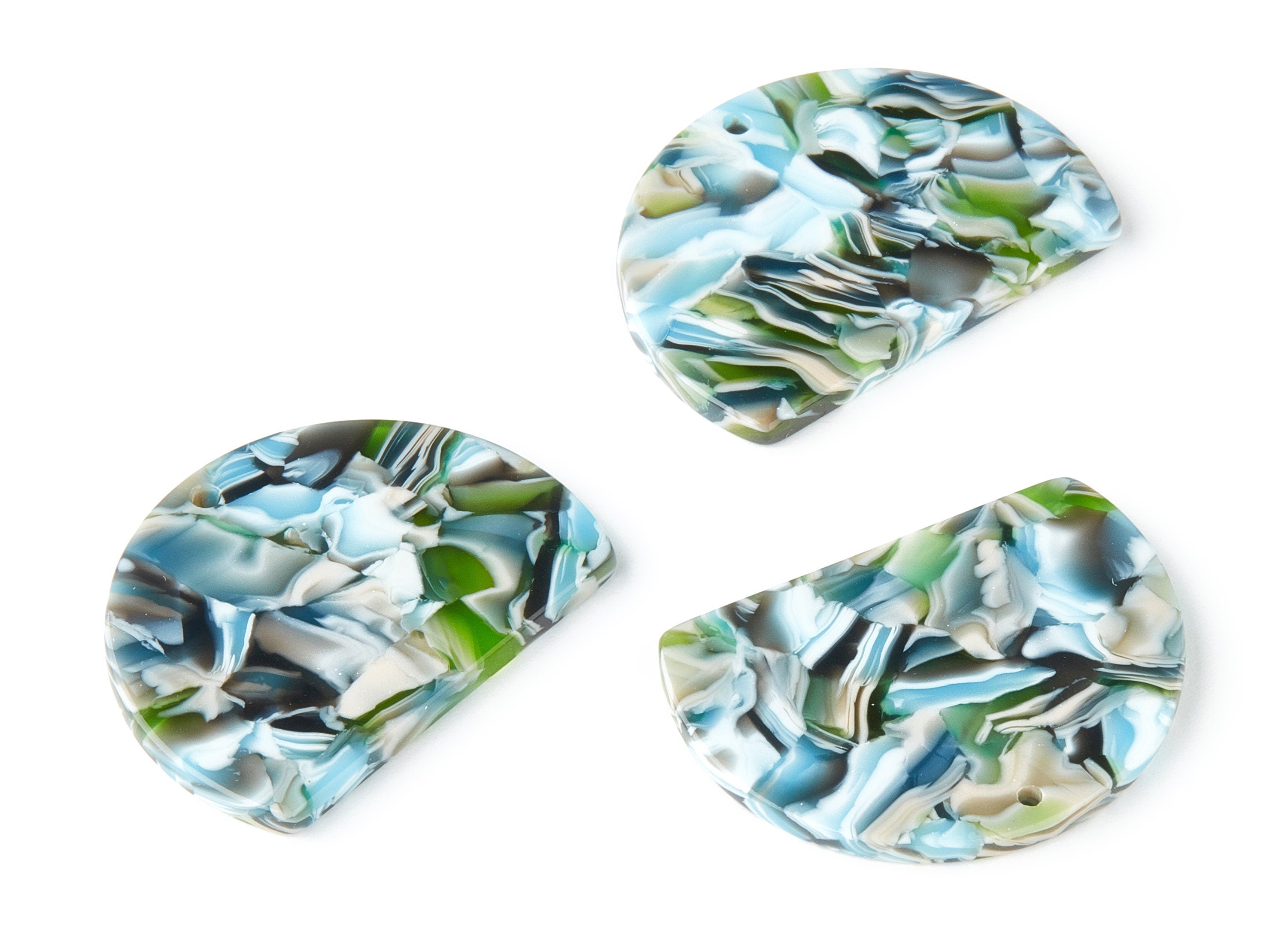 Acetate D Earring Charms - Acrylic D Pendant - Earring Findings - Jewelry Supplies - Color Code:A205 - 34.95x25.65x2.52mm - AC1492-A205 - DOMEDBAZAAR