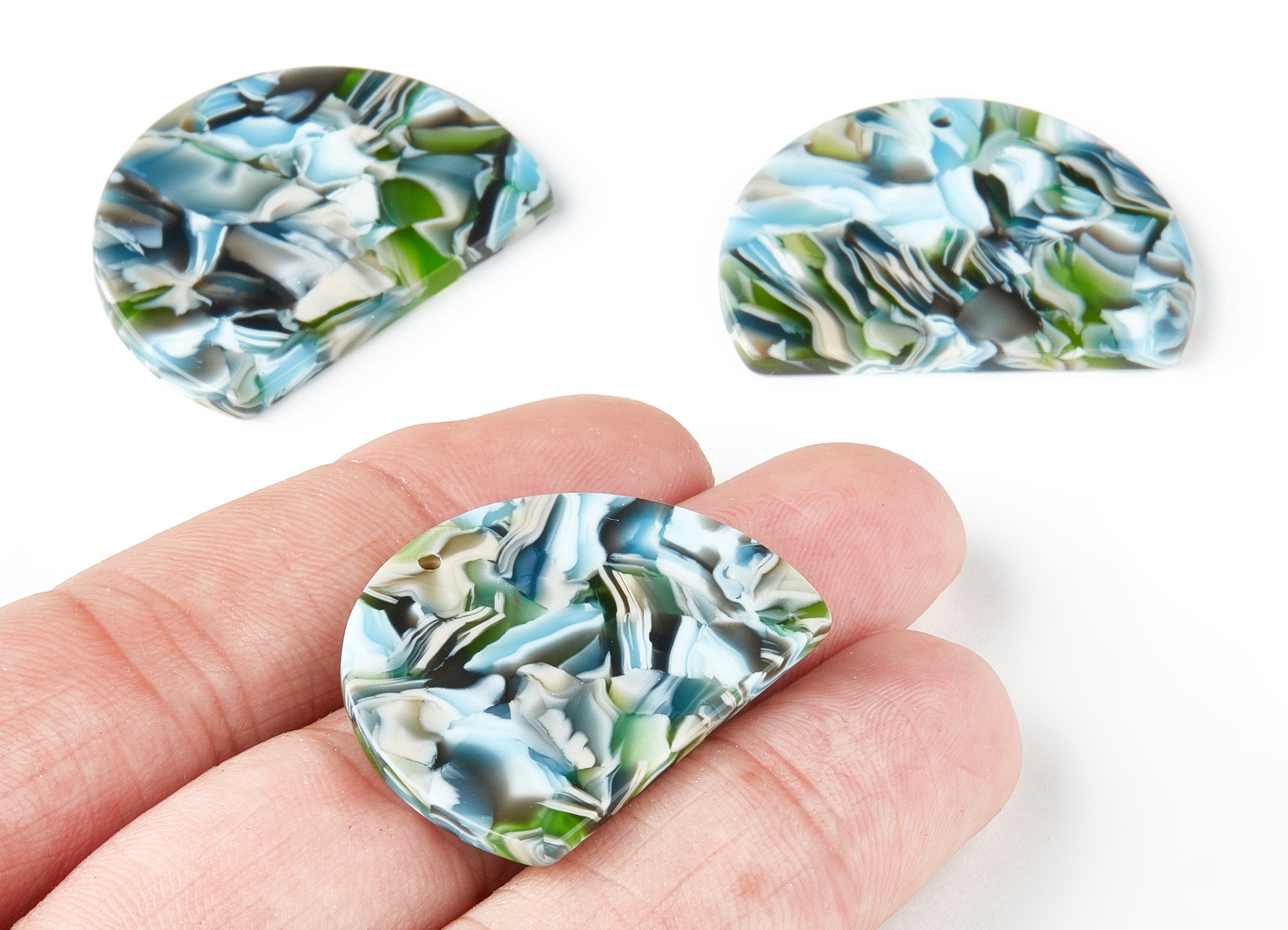 Acetate D Earring Charms - Acrylic D Pendant - Earring Findings - Jewelry Supplies - Color Code:A205 - 34.95x25.65x2.52mm - AC1492-A205 - DOMEDBAZAAR