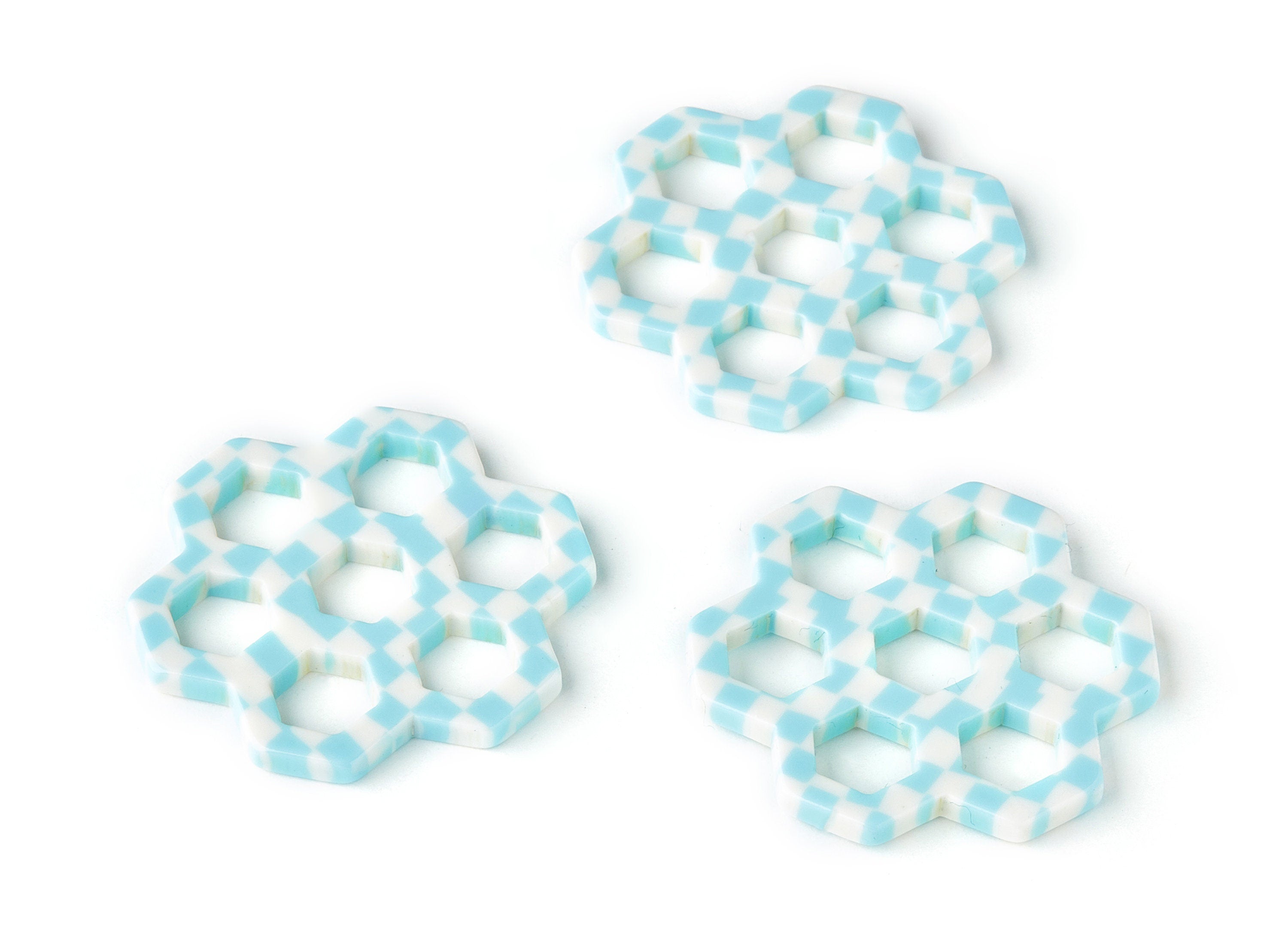 Acetate Honeycomb Earring Charms - Honeycomb Pendant - Earring Findings - Jewelry Supplies - Color Code:A180 - 35x25.65x2.52mm - AC1472-A180 - DOMEDBAZAAR