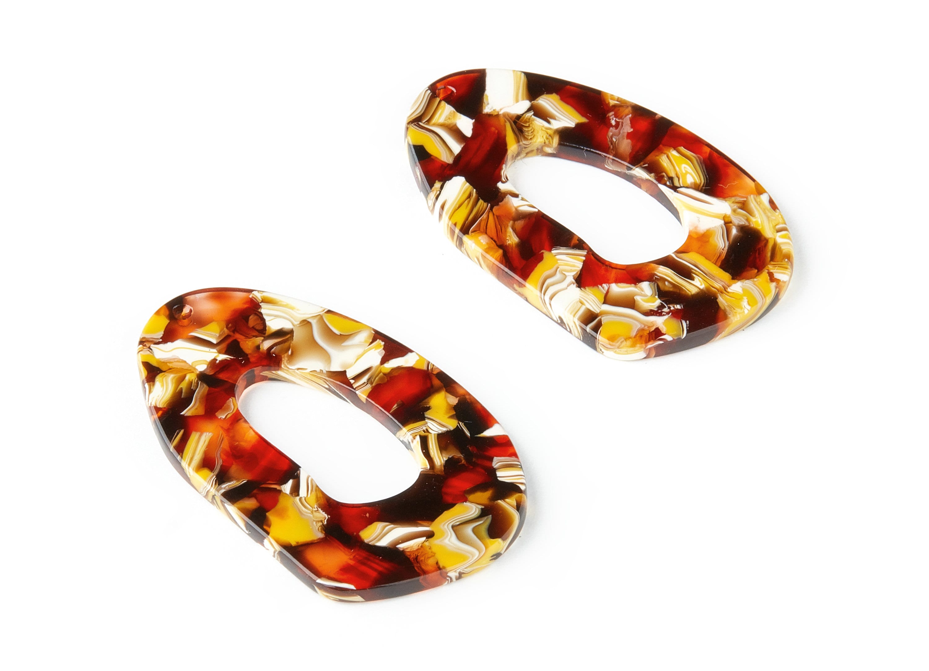 Acetate Oval Charms - Oval Earrings and Pendant - Earring Findings - Jewelry Supplys - Color Code: A213 - 45.6x28.03x5.55mm - AC1508-A213 - DOMEDBAZAAR