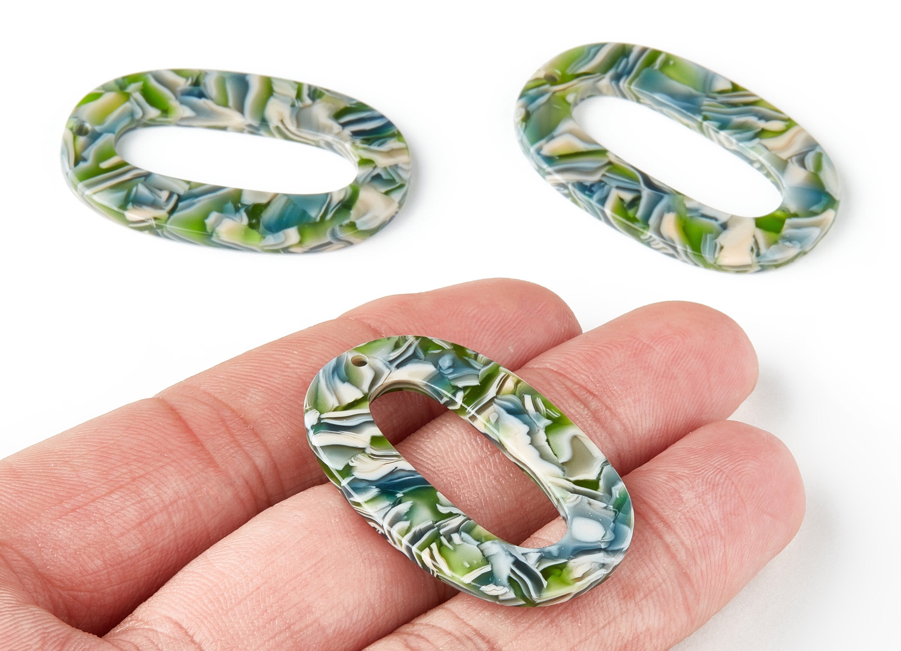 Acetate Number 0 Earring Charm - Number 0 Pendant - Earring Findings - Jewelry Supplies - Color Code: A173 - 39.5x21.06x2.51mm - AC1457-A173 - DOMEDBAZAAR