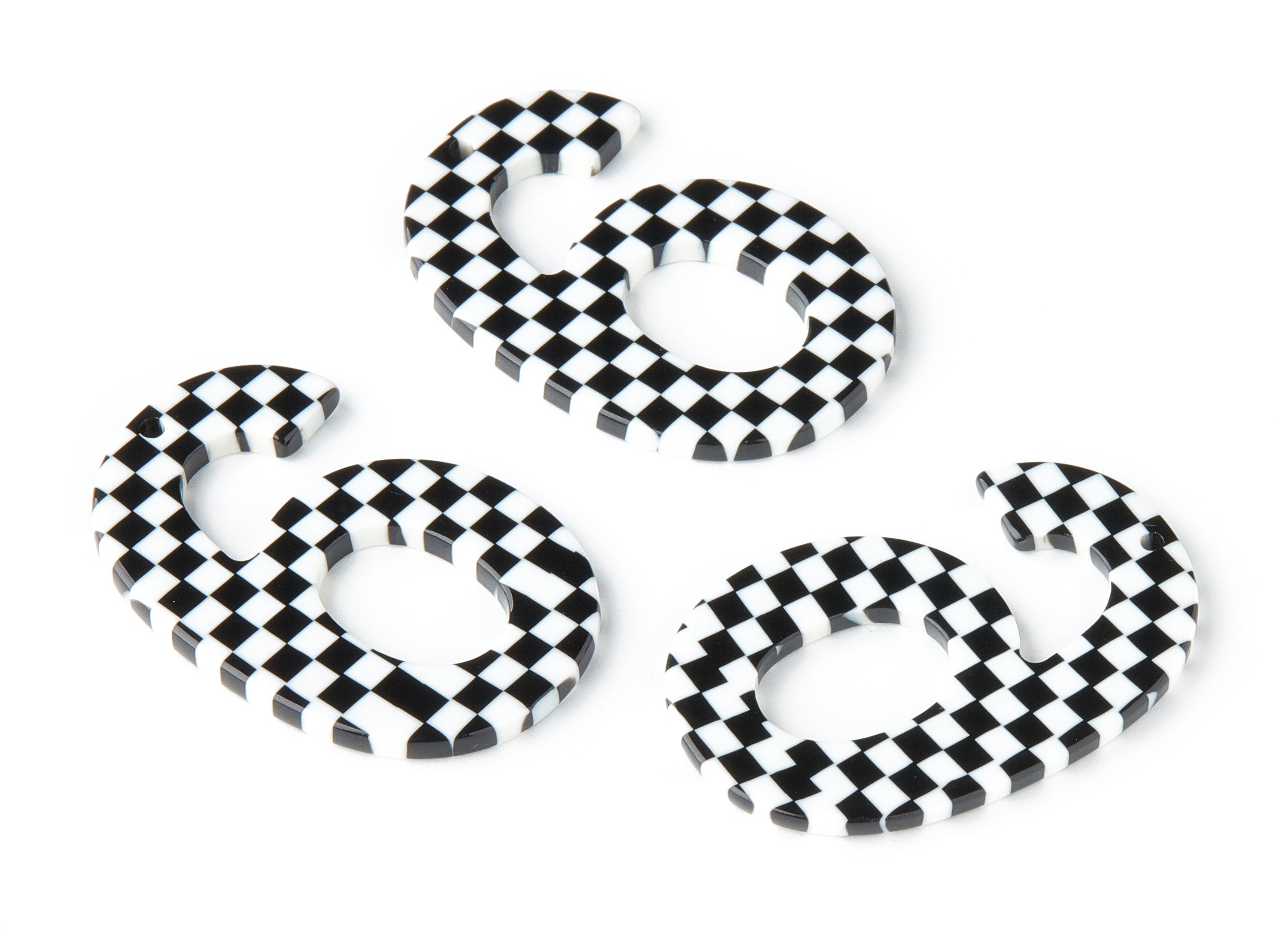 Acetate Number 6 Earring Charms - Number 6 Pendant - Earring Findings - Jewelry Supplies - Color Code: A175 - 39x25.38x2.38mm - AC1463-A175 - DOMEDBAZAAR